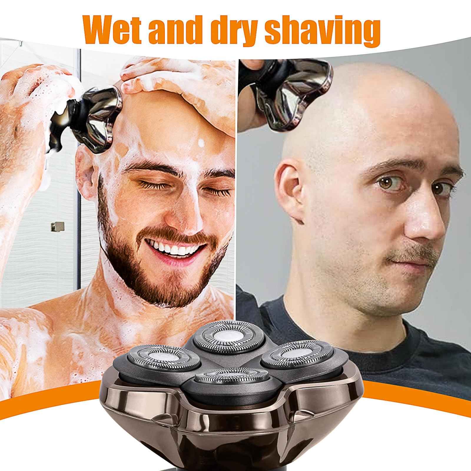 Replacement Blades Shaver PRO 4 Heads Compatible with Skull Head Shaver, Electric Shaver Replacement Blade for Pitbull, Butter flykiss pro & Palm for Bald Men (3 Pcs)