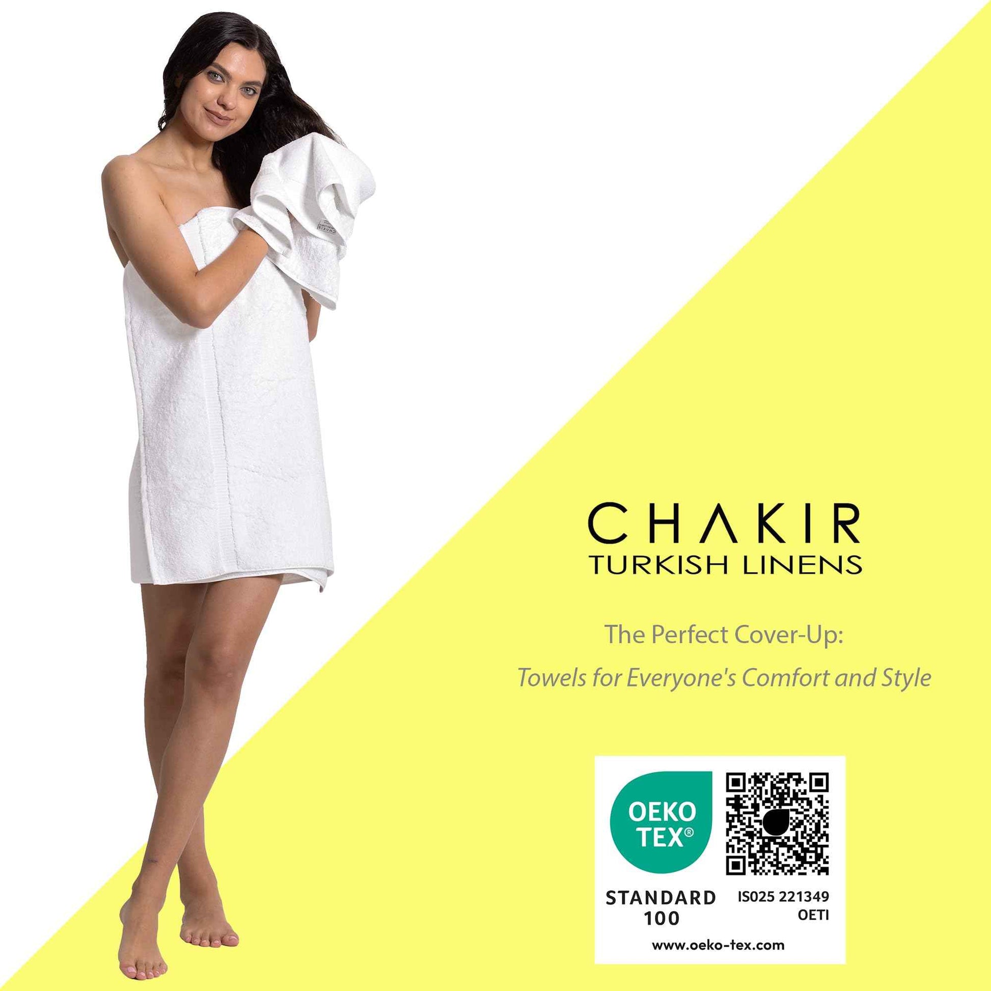 Chakir Turkish Linens | Hotel & Spa Quality 100% Cotton Premium Turkish Towels | Soft & Absorbent (4-Piece Washcloths, White)