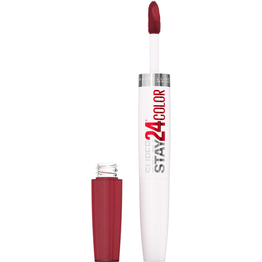 MAYBELLINE Super Stay 24 2-step Long Lasting Liquid Lipstick and Lip Balm, 930 City Ablaze, 1 count