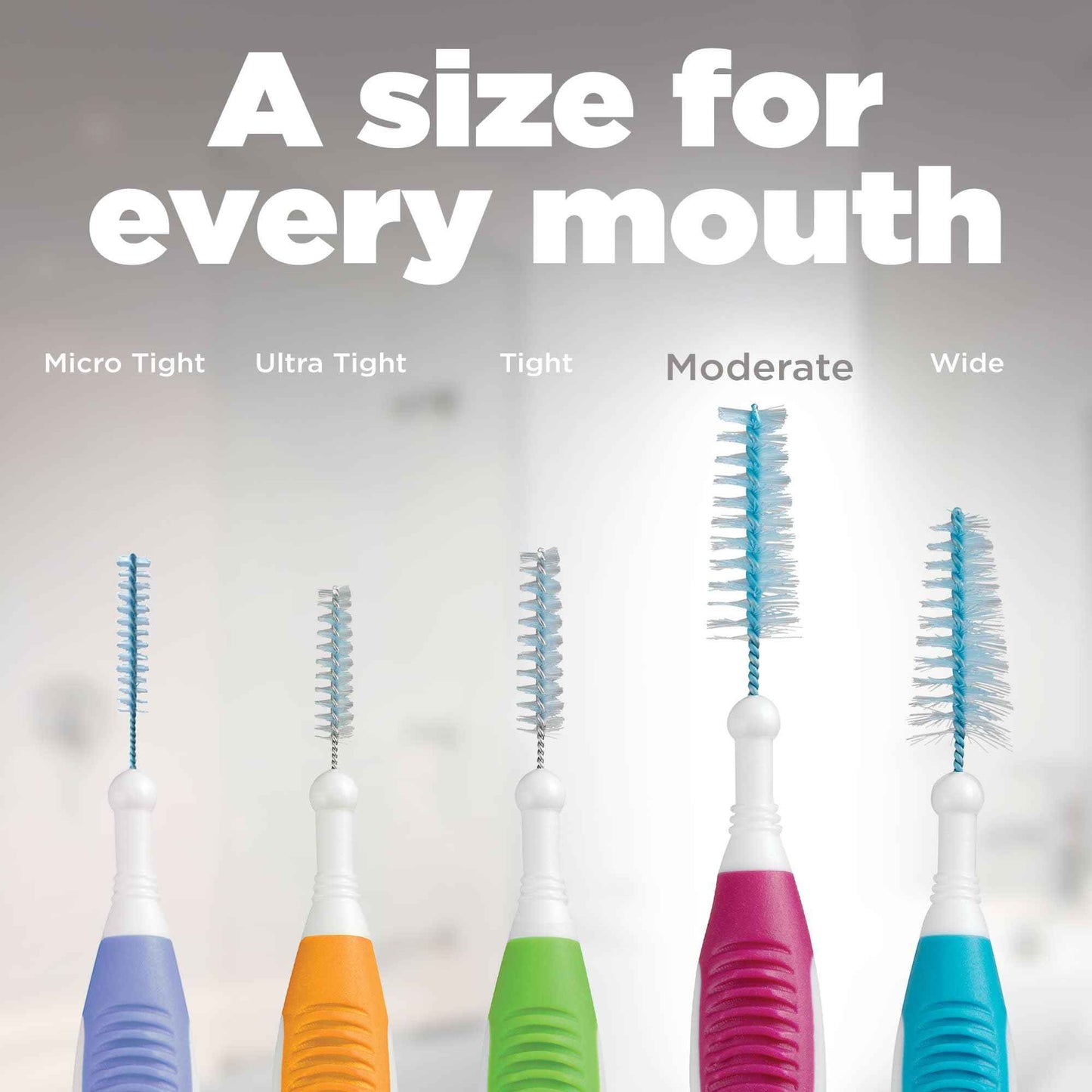 GUM Proxabrush Go-Betweens - Moderate - Interdental Brushes - Soft Bristled Dental Picks for Plaque Removal & Gum Health - Safe for Braces & Dental Devices, 10ct (Pack of 6)