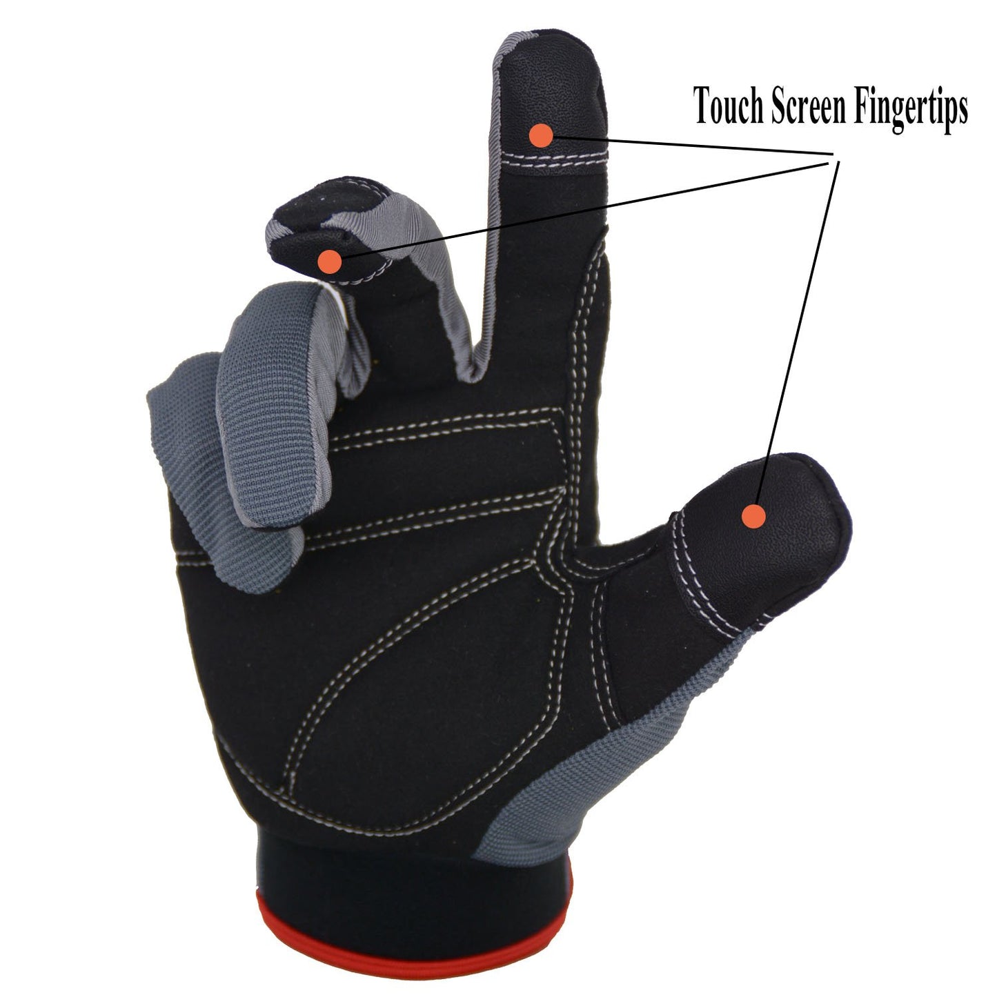 HANDLANDY 2 Pairs Mens Work Gloves Touch screen, Synthetic Leather Utility Gloves, Flexible Breathable Spandex - Padded Knuckles & Palm