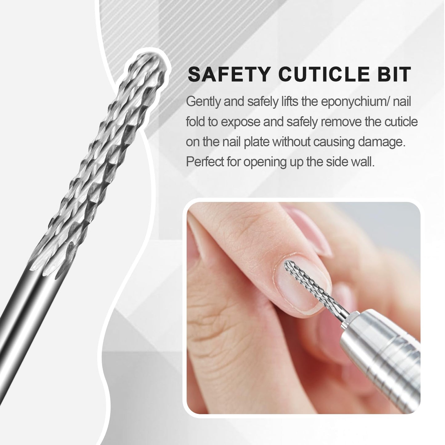 Lermende Nail Bits Drill/Cuticle Bits for Nail Drill - 3/32 Inch Tungsten Nail Drill Bits for Acrylic Nails（2pcs）