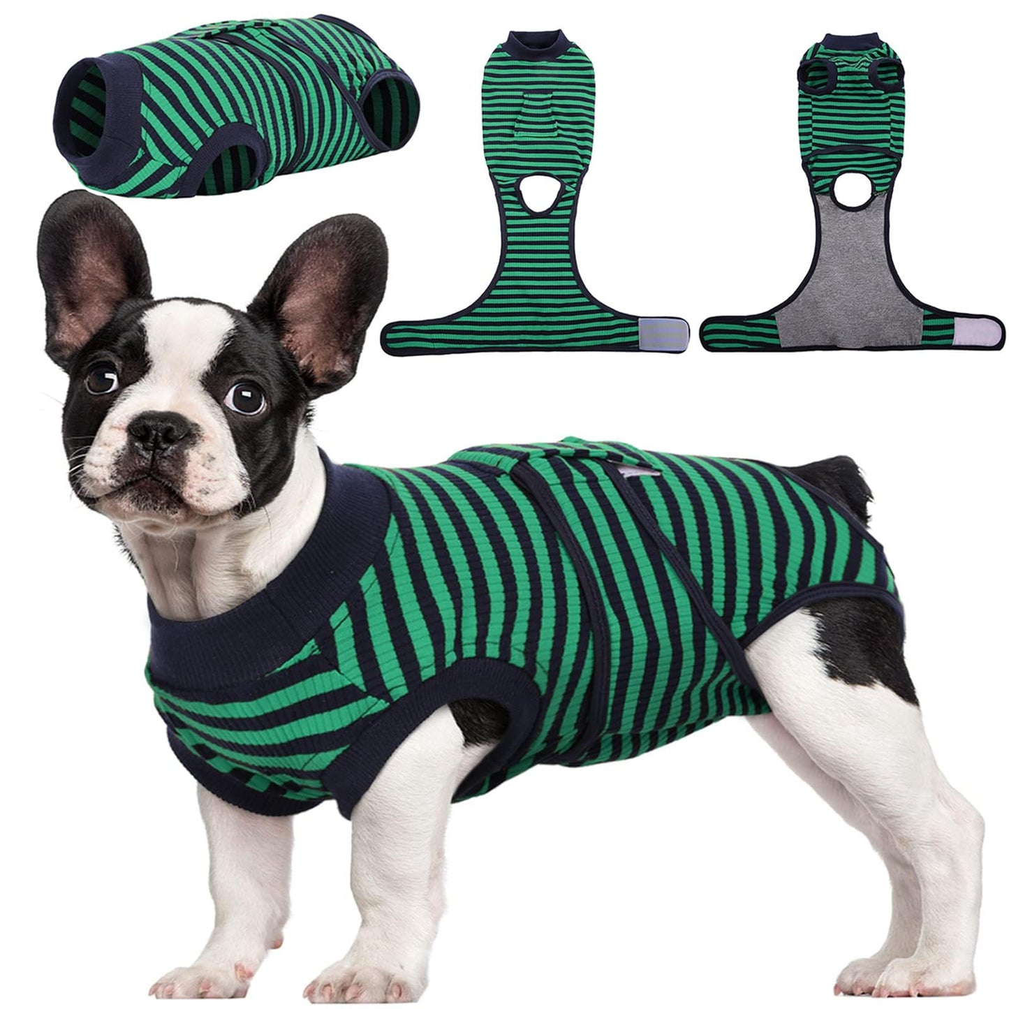 Kuoser Recovery Suit for Dogs Cats After Surgery, Professional Pet Recovery Shirt Dog Abdominal Wounds Bandages, Substitute E-Collar & Cone,Prevent Licking Dog Onesies Pet Surgery Recovery Suit