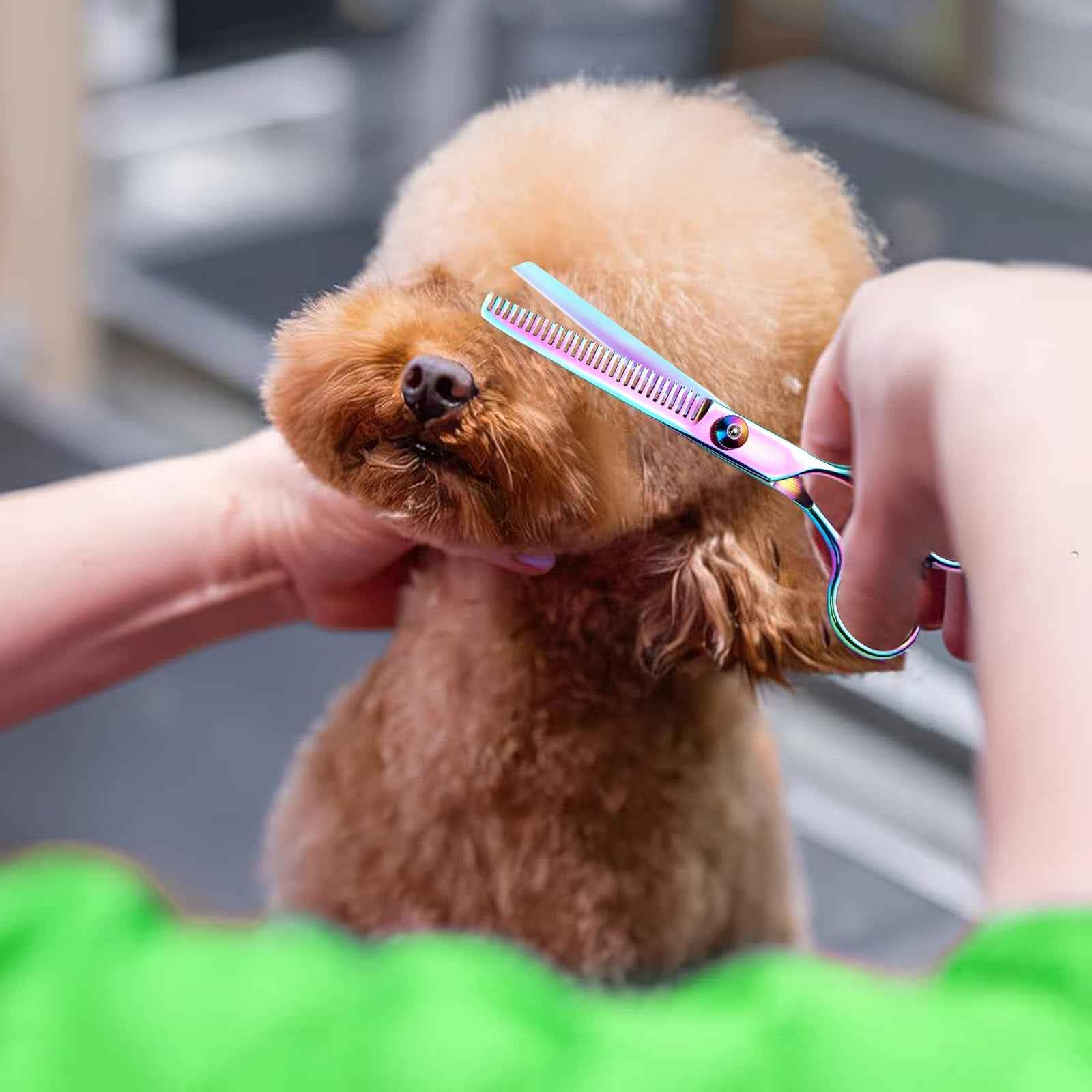 Hair Cutting Scissors Kit 11PCS, Professional Haircut Scissors with Japanese Stainless Steel Shears, Thinning Shears, Haircut Accessories in Leather Case for Salon/Home (Rainbow)