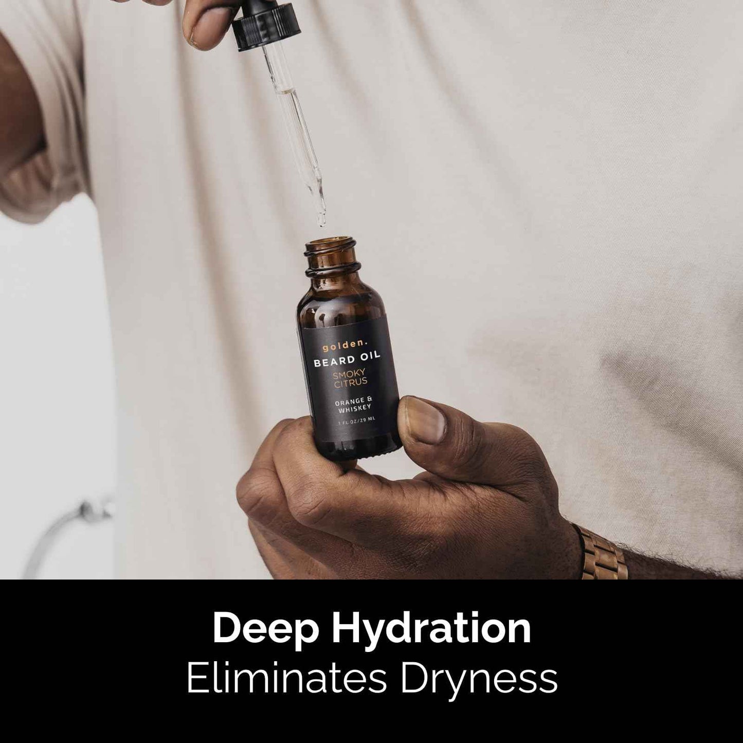 Golden Grooming Beard Bundle for Black Men | Natural Beard Growth Kit with Shea Butter (Regular, Smoky Citrus)