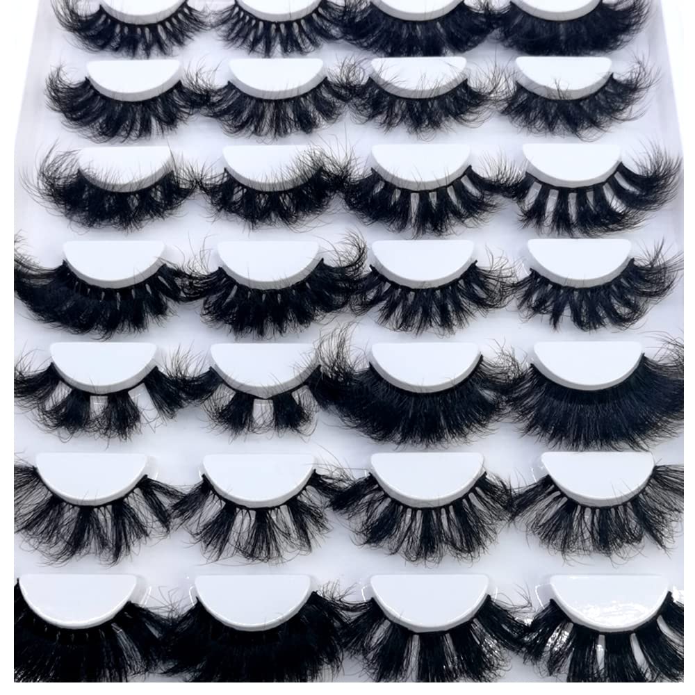 AMSDCN 14/16 Pairs Fluffy mix Lashes 10-25mm 3D Mink Lashes Long Thick Natural False Eyelashes Wholesale Lashes (SD-04)