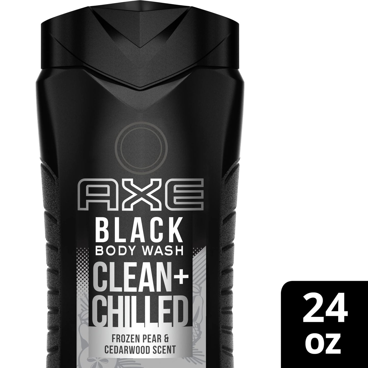 AXE Body Wash 12h Refreshing Scent Cleanser Black Frozen Pear and Cedarwood Men's Body Wash with 100 percent Plant-Based Moisturizers 16 oz