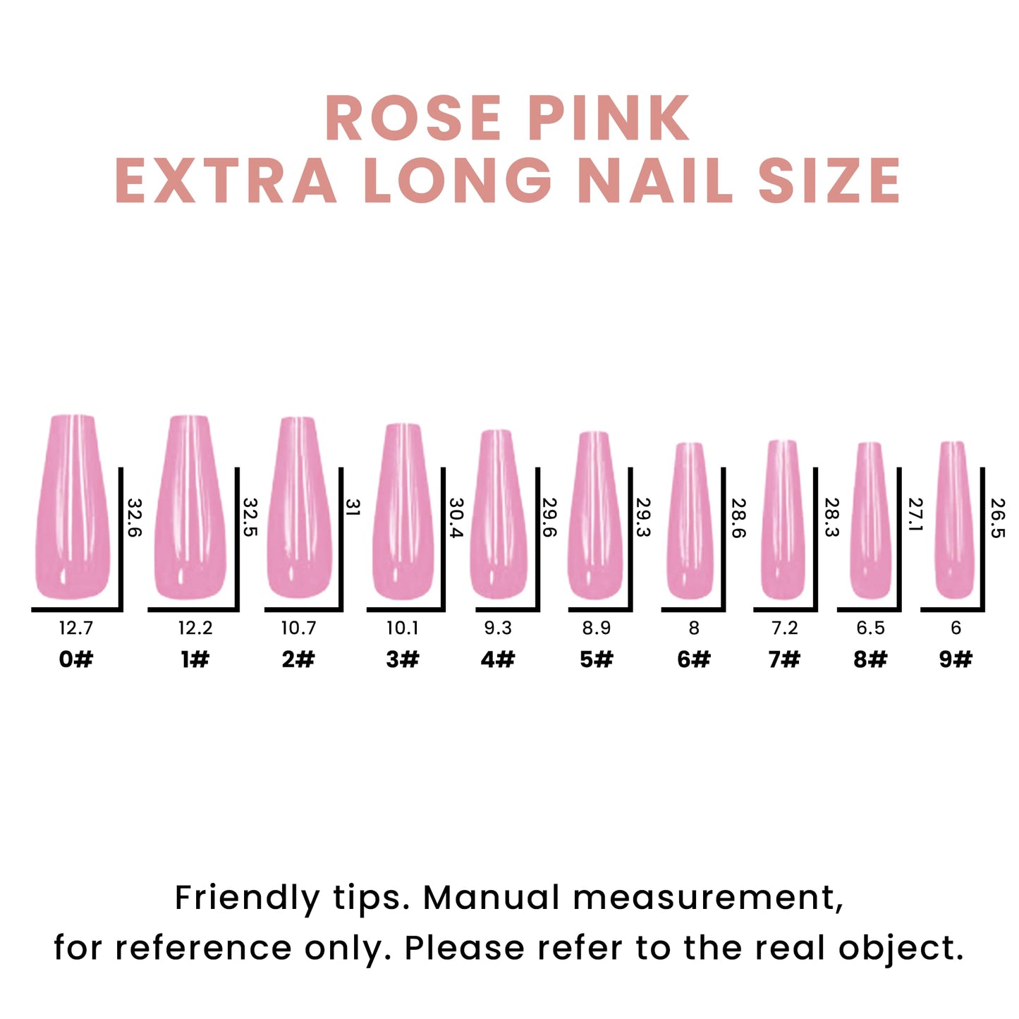 Allkem Press On Nails - Rose Pink Glossy Extra Long Ballerina 2 Set Bundle | 10 sizes - 20 pcs False Nails Full Cover Nail Kit with Glue