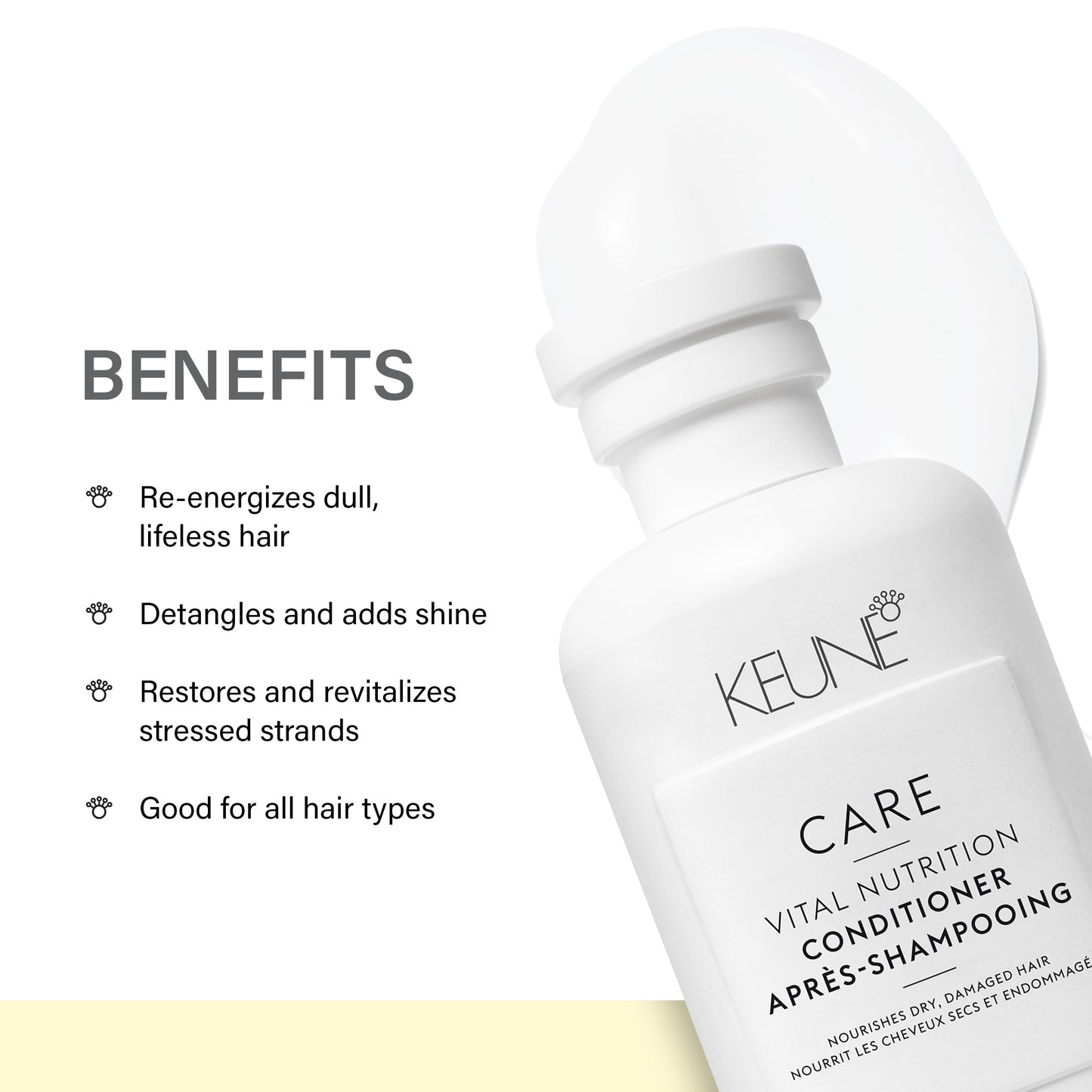 Keune Care Vital Nutrition Conditioner, Moisturizing & Restorative Conditioner for Dry or Damaged Hair, 8.5 Fl Oz