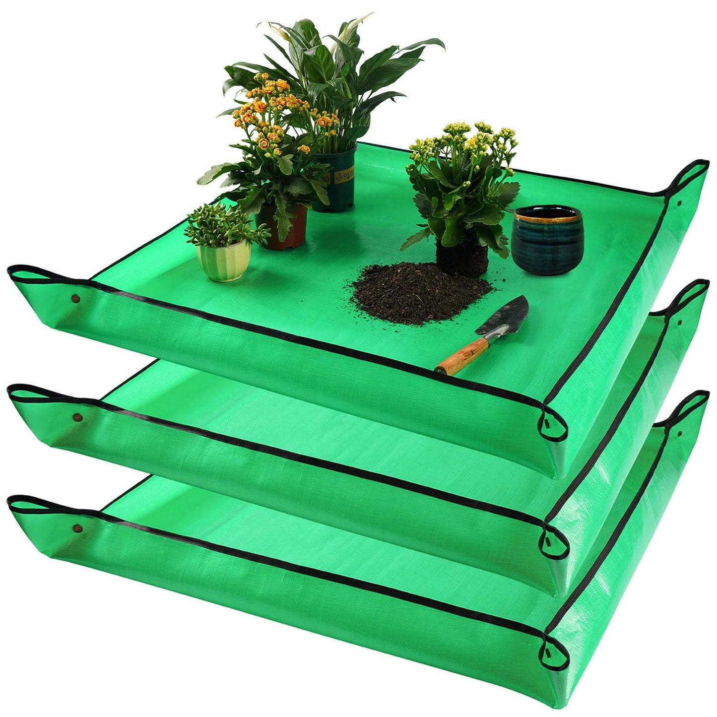 Onlysuki 3 PCS 39.5" X 39.5" Extra Large Repotting Mat for Indoor Plant Transplanting Plant Gifts for Plant Lovers