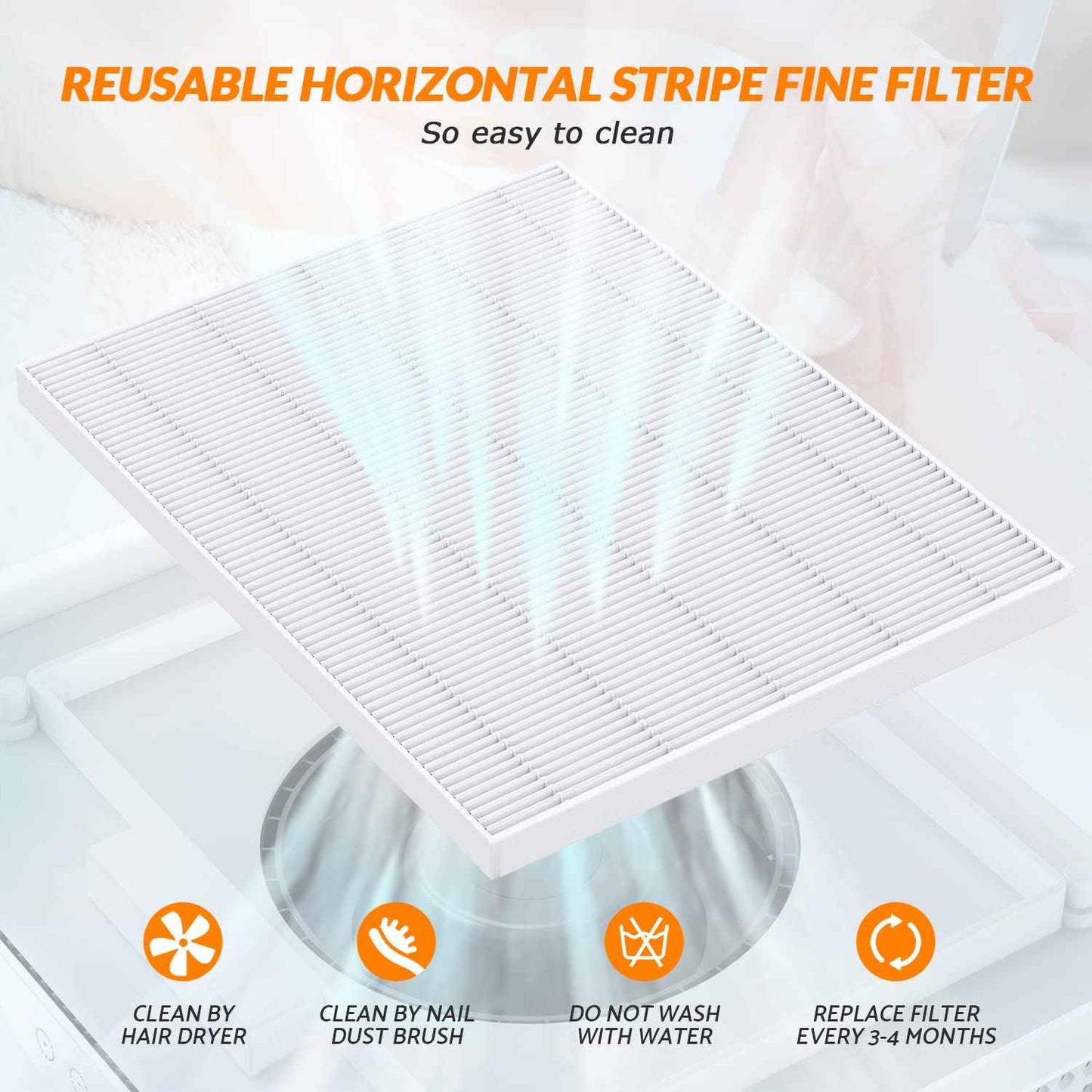 Gelpal Professional Nail Dust Collector, Adjustable Nail Dust Collector for Acrylic Nails , Electric Nail Vacuum Fan, Low Noise, Dust Collector for Nail Polishing &Salon.White.