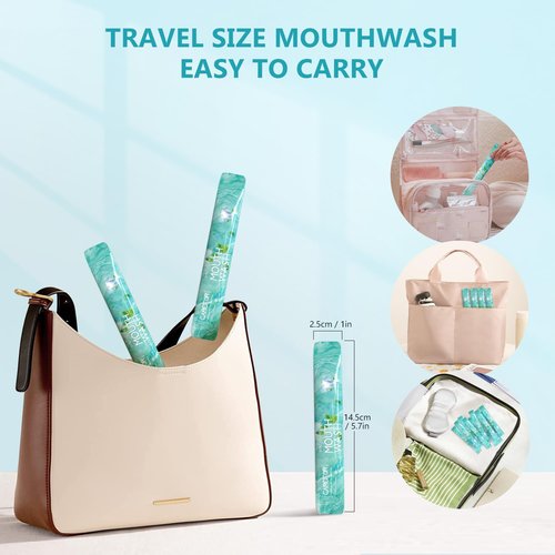 Mouthwash Travel Size Portable 60 Individual Disposable Mouthwash Packets to Go, Alcohol & Fluoride Free Fresh Mint Mouthwash Strips for Superior Oral Hygiene