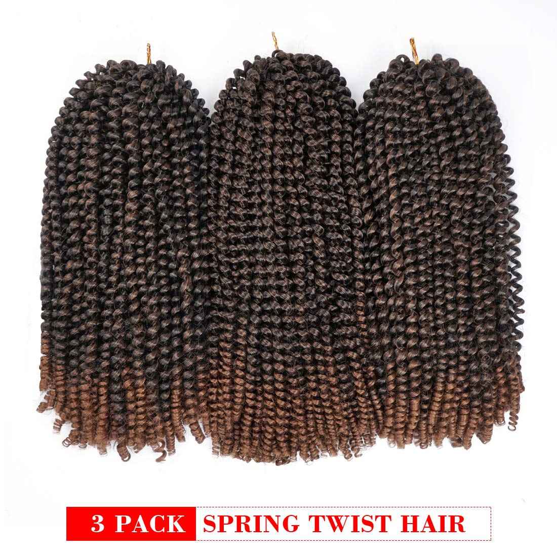 16 inch Spring Twist Crochet Braids Hair for Butterfly Locs Bomb Twist Crochet Hair Beyond Beauty Ombre Colors Synthetic Fluffy Hair Extension 3 Packs (16 Inch, M1B 30)