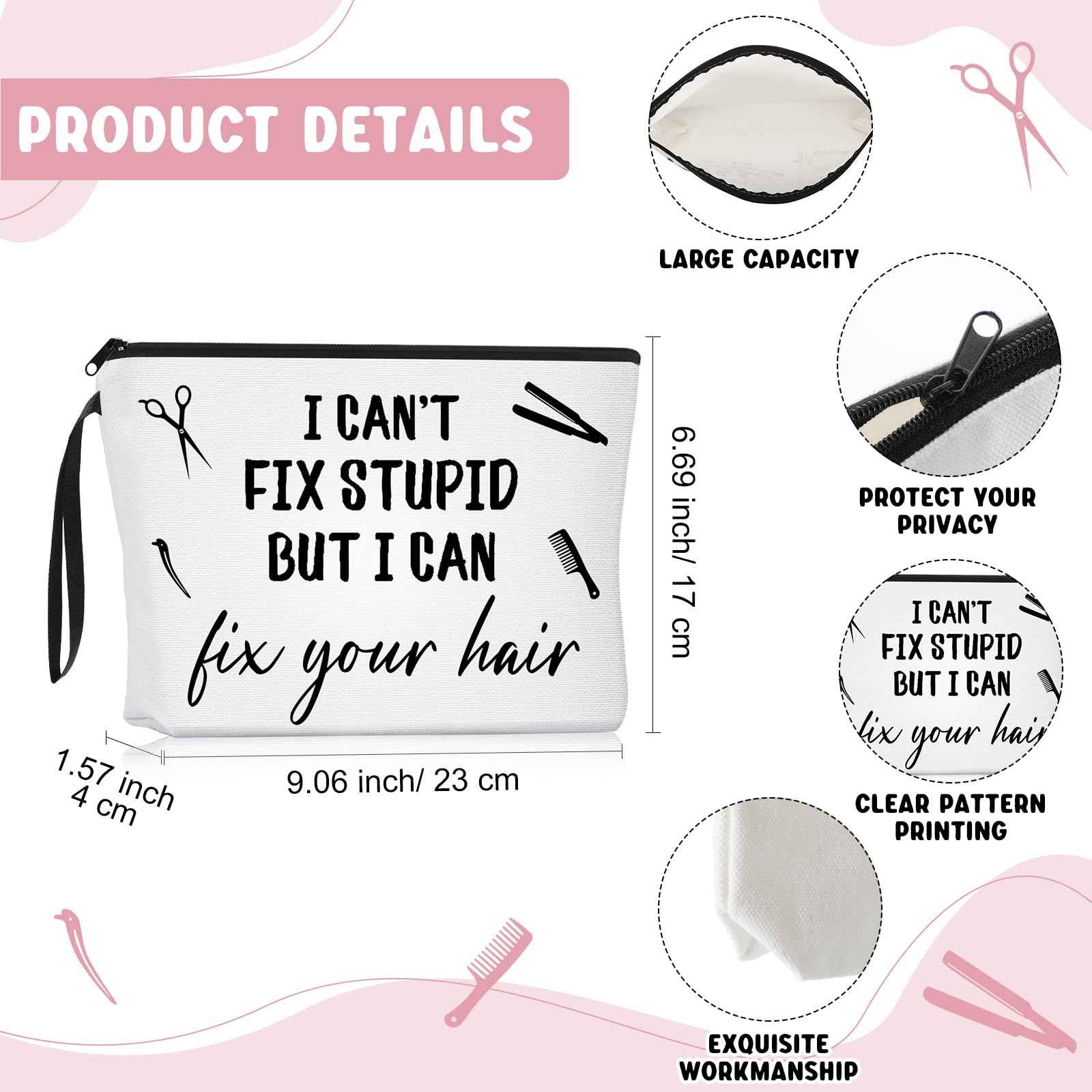 Reginary 3 Pcs Christmas Hairdresser Gifts Bulk Hair Stylist Appreciation Gifts Bulk Cosmetology Makeup Bag Mug Keychain