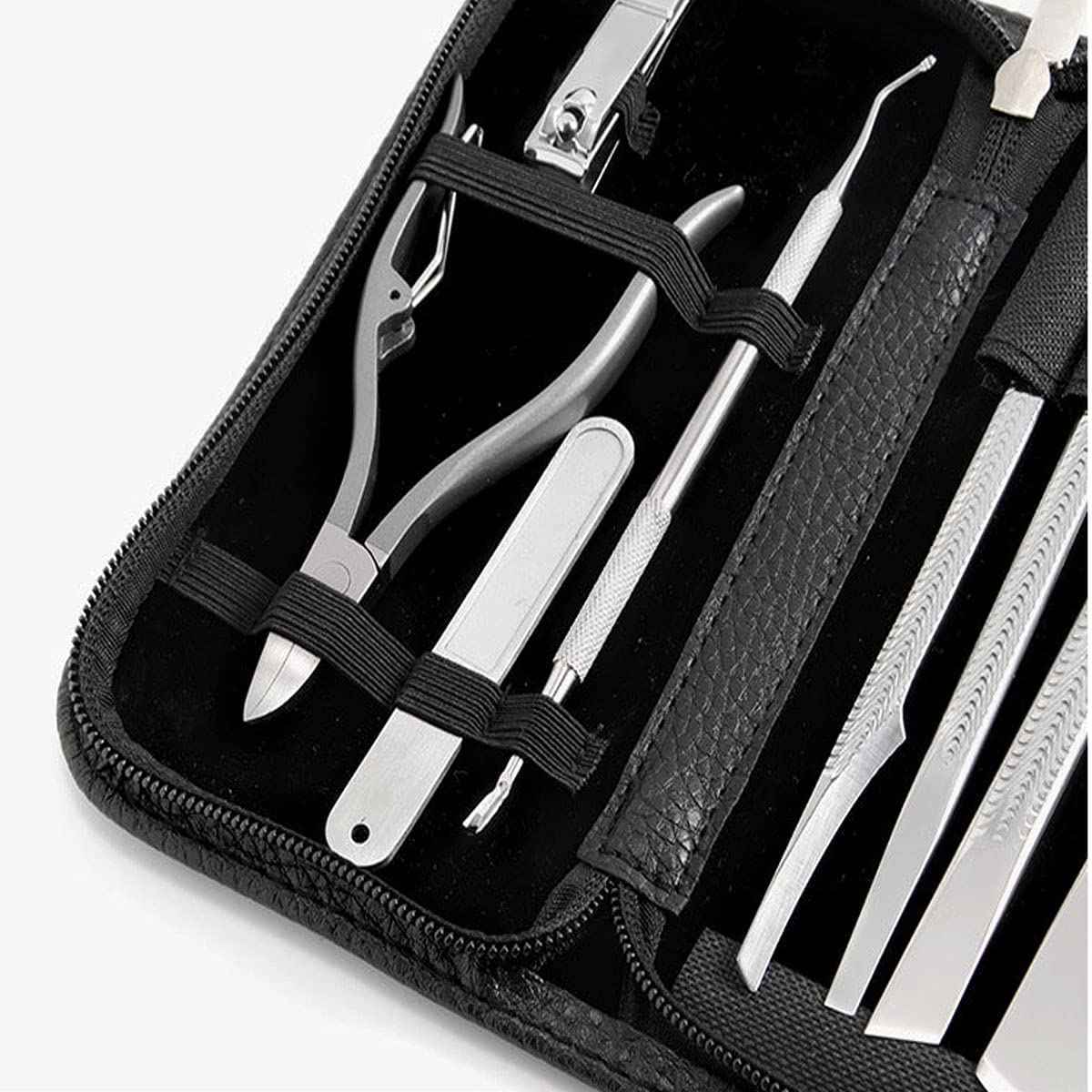 Nail Clipper,Heavy Duty Ingrown Podiatrist Toenail Tool Kit,Stainless Steel Long Handle Cosmetic Pedicure Set for Ingrown and Thick Nails for Callus 8Piece