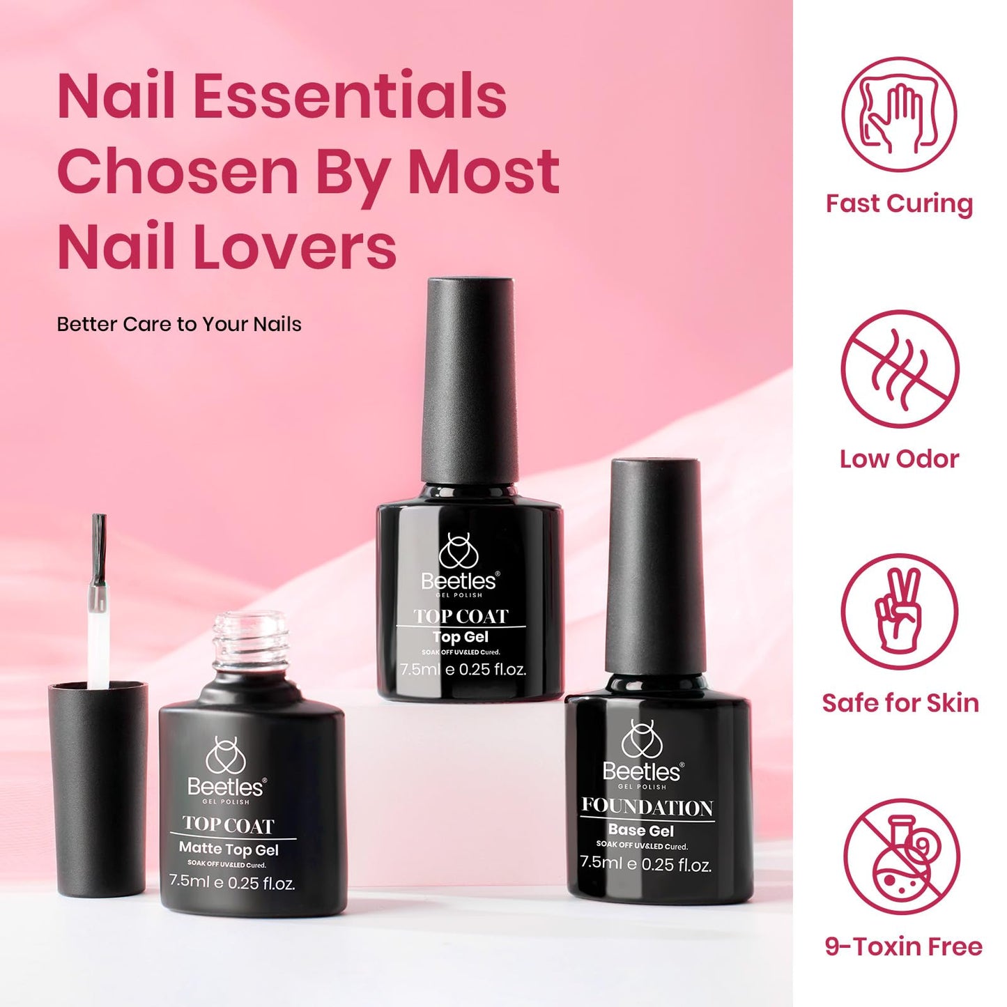 Beetles Gel Polish with Led Light Nail Lamp 12 Colors Manicure Kits, Kiss of the Rose White Nude Gel Nail Polish Grey Diy Home Gifts for Girls Women