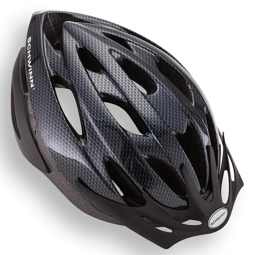 Schwinn Thrasher Bike Helmet for Adult Men Women Age 14+ with Suggested Fit 58-62cm, Lightweight with Adjustable Side and Chin Strap, No Light, Carbon