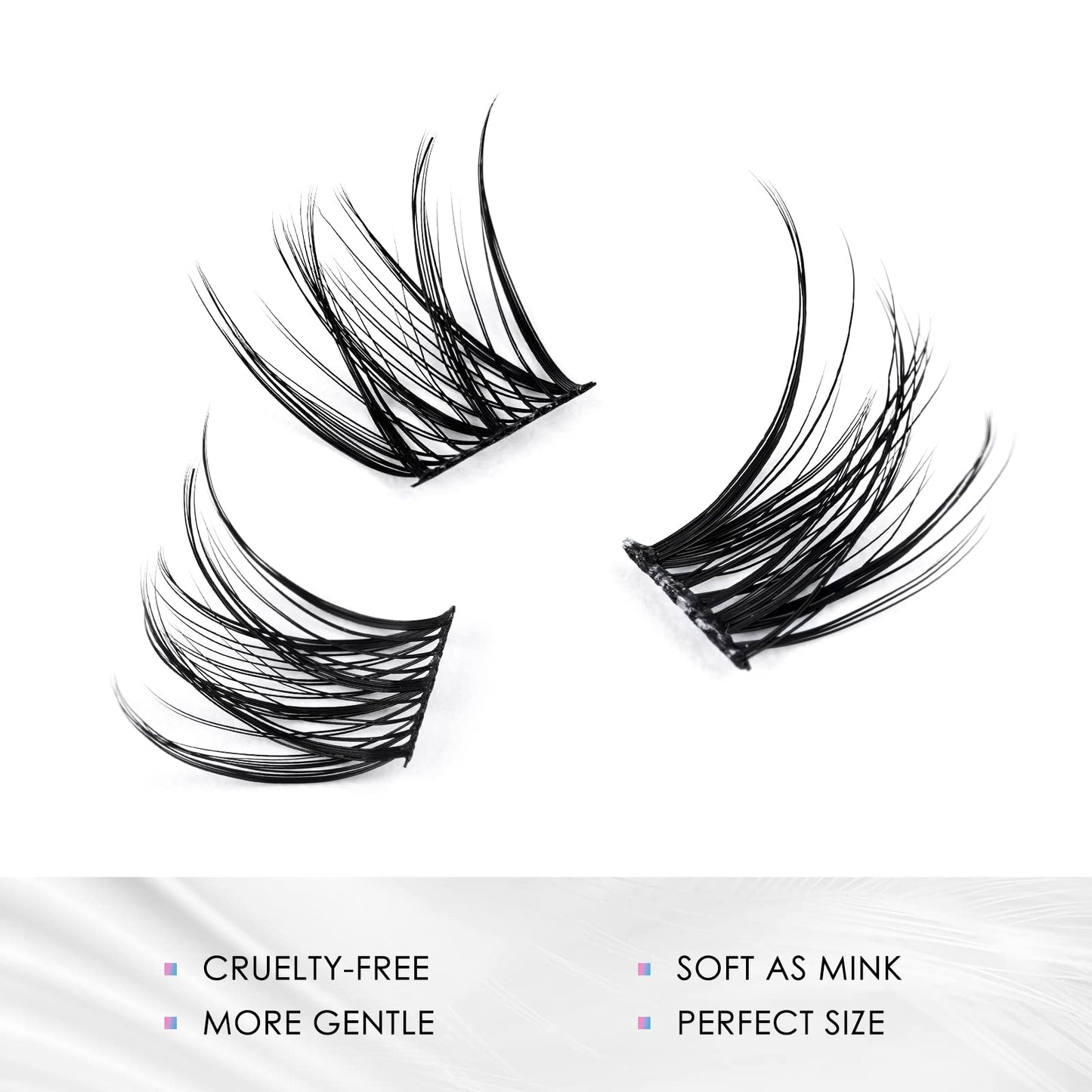 LANKIZ DIY lash Extensions Wispy, Lash Clusters Individual Lash Extensions, D Curl Soft and Lightweight 10-16mm Mix Resuale Wide Band+Mix Style Cluster Lashes for Home use (Hybrid D+Classic D)