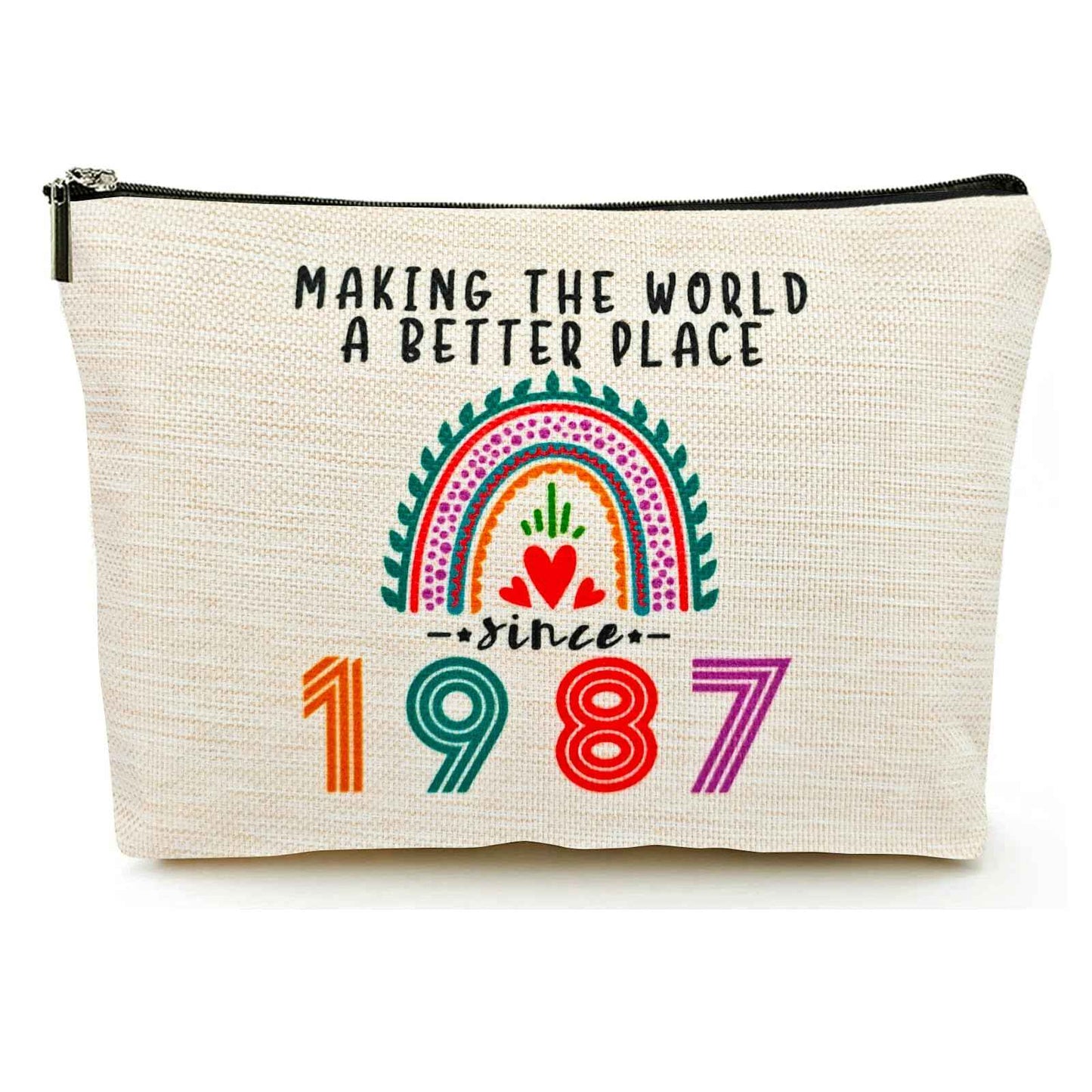 Suemetic 38th Birthday Gifts Women Makeup Bag, Happy 38th Birthday Decorations Woman, Best 38 Year Old Gifts Ideas for Her, Mom, Wife, Sister, Mothers Day, 1987 Anniversary Party Favors, Christmas