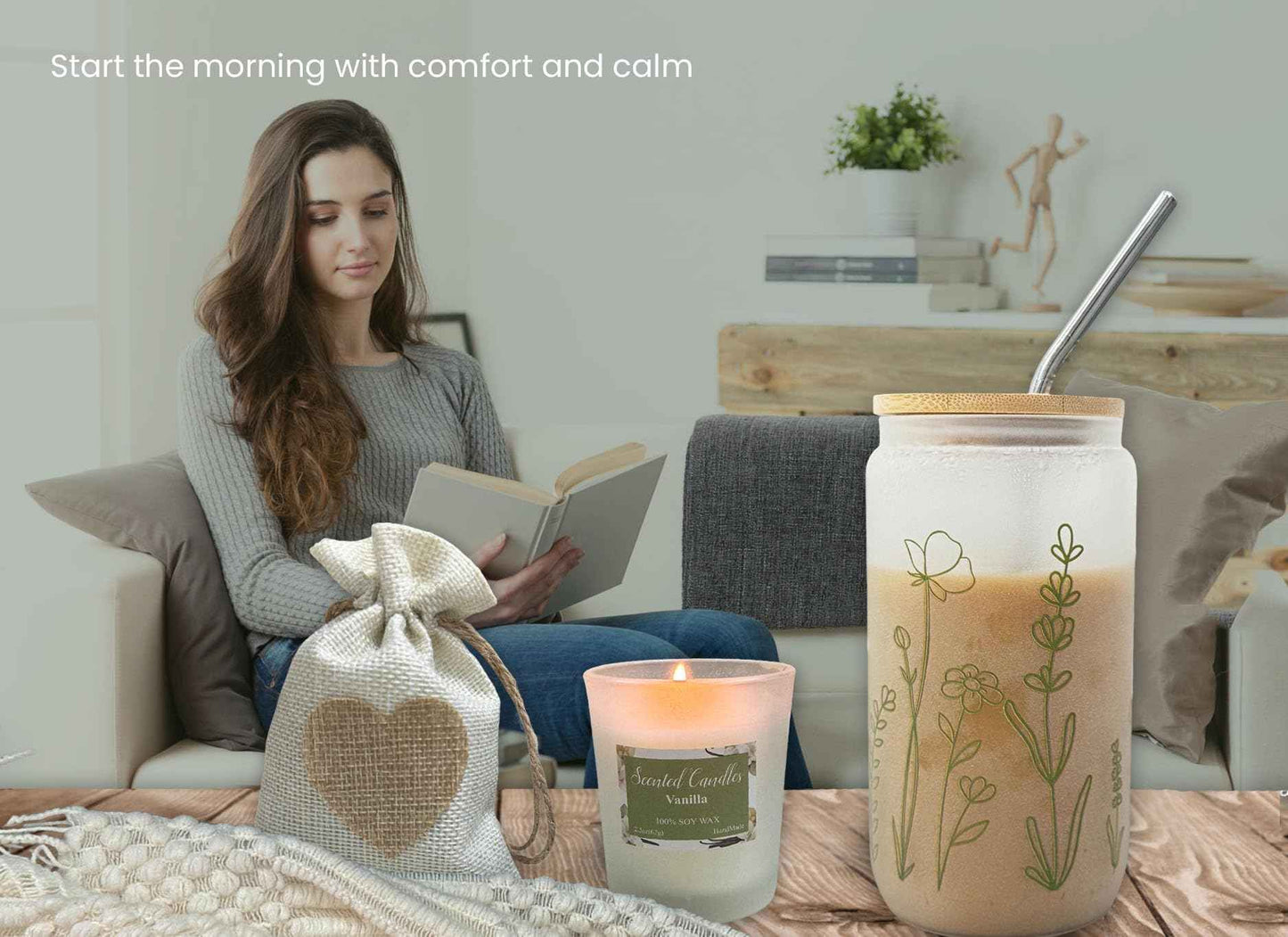 Get Well Soon Gift Basket- Relaxation, Birthday,Mothers gift/Self Care Package, After Surgery, Sympathy Gift for Loss of Loved One, Thinking of You Set, Grief/Comfort/Miscarriage for Women(Sage Green)