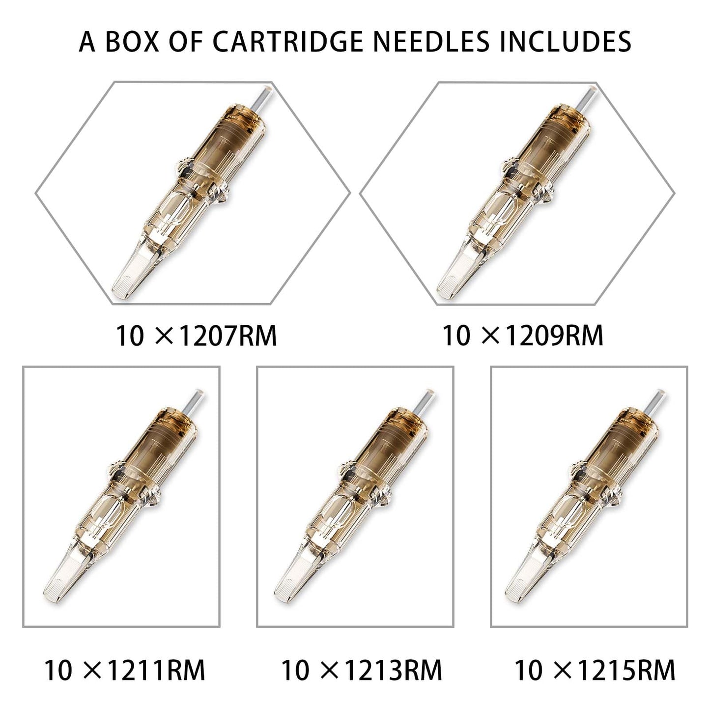 BIGWASP (3rd Gen) 50pcs Assorted Disposable Cartridge Tattoo Needles Curved Magnum Mixed 7RM 9RM 11RM 13RM 15RM (#12 Standard RM)