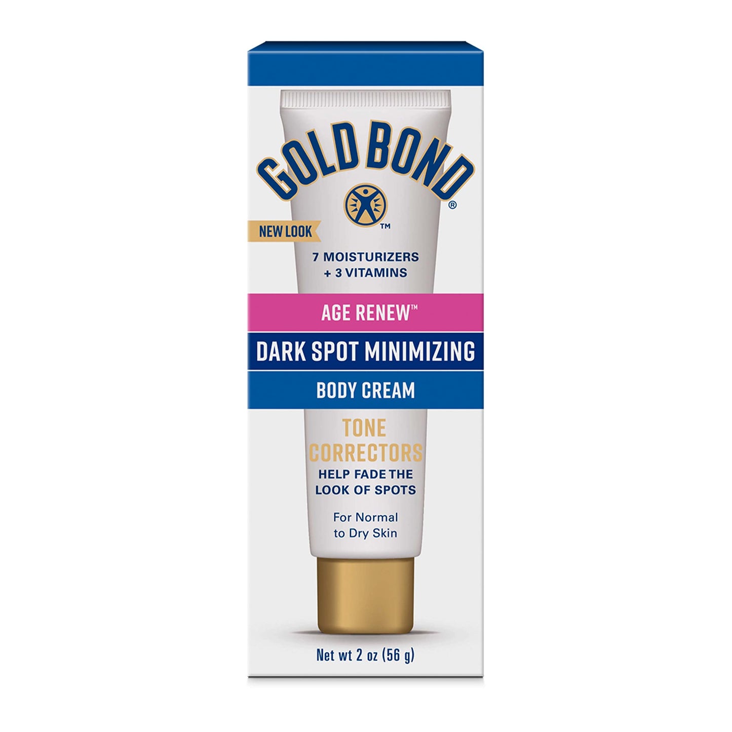 Gold Bond Age Renew Neck & Chest Firming Cream, 2 oz., Clinically Tested Skin Firming Cream & Age Renew Dark Spot Minimizing Age Renew Body Cream, 2 oz., With No Bleaching Agents