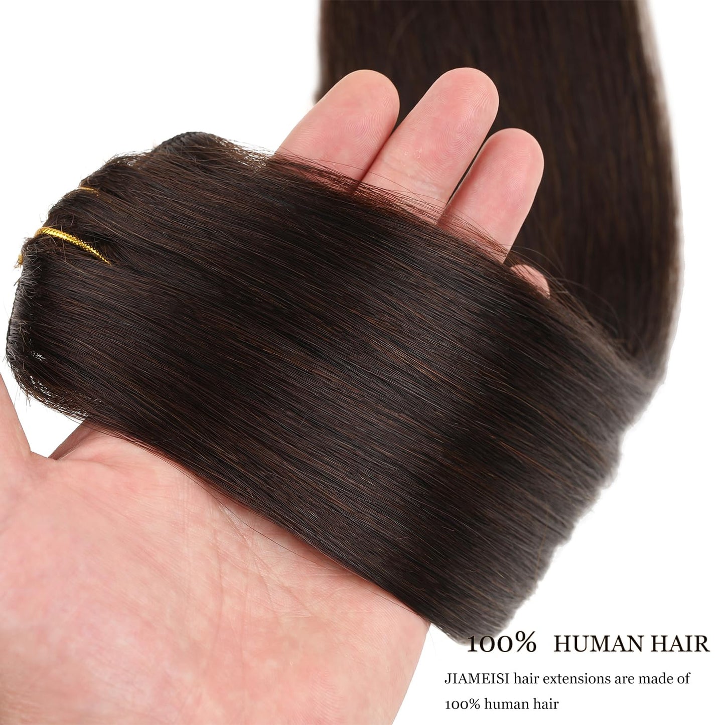 Clip In Human Hair Extensions,Double Weft Remy Hair Clip in Extensions 70g 7pcs Silky Straight 12inch Human Hair Clip In Extensions Dark Brown Hair Extensions