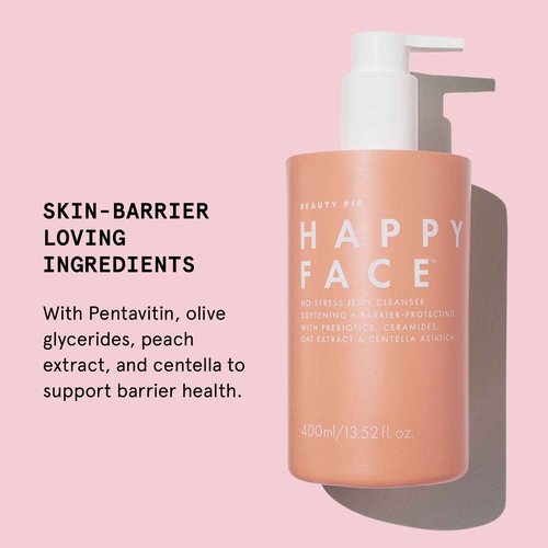 Beauty Pie Happy Face No-Stress Jelly Cleanser – Soothing Aloe, Oat & Rose Gel-Cream for Hydrated, Calm Skin