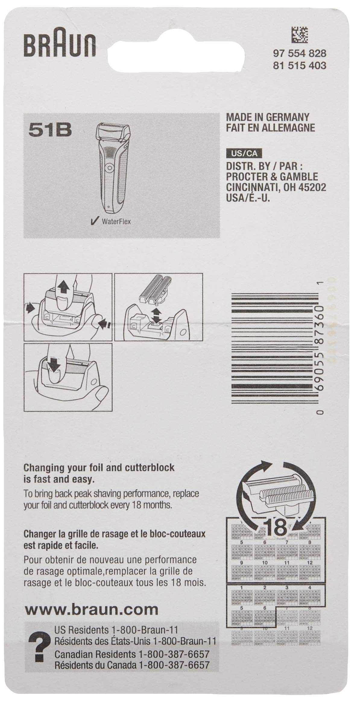 Braun Series 5 Replacement Head 51B, 1 ea