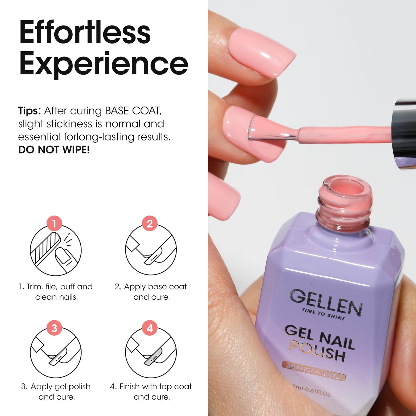 Gellen Gel Nail Polish - 18ml Pink Nude Gel Polish Soak Off UV Led Nail Polish Manicure Nail Art Valentine's Day Salon Home,0.61 OZ