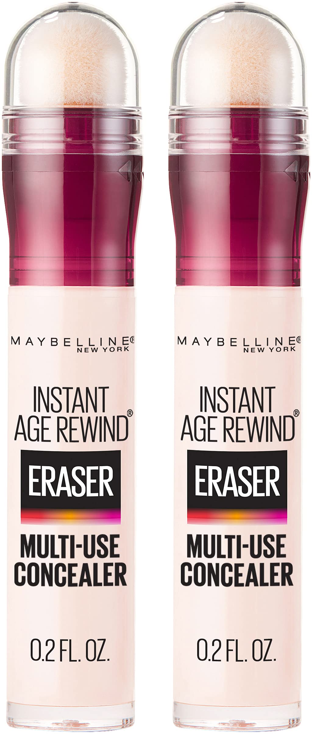 Maybelline Instant Age Rewind Eraser Dark Circles Treatment Multi-Use Concealer, Ivory, 0.2 Fl Oz (Pack of 2)