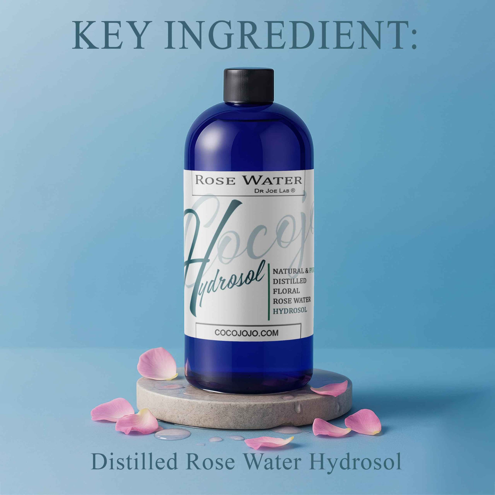 Rose Hydrosol Water Spray Toner 32 oz for Face Hydrating Mist Hydration Pure & Natural Rosewater Hydrosol All Skin Types Face Skin Pores Body Locs Cleansing Bulk Refill COCOJOJO - Packaging May Vary