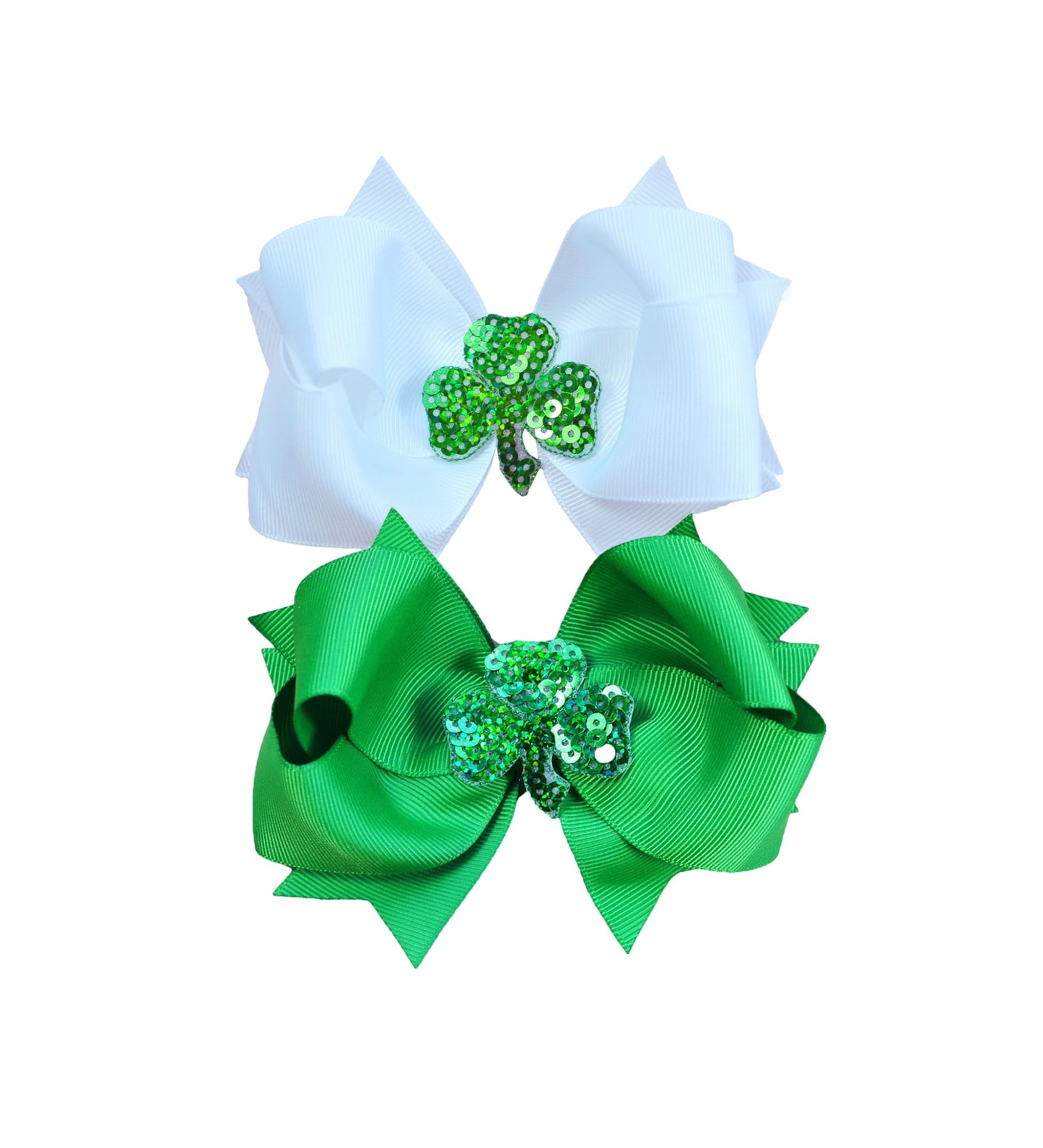 St. Patrick's Day Green Party Accessory Green Shamrock Hair Band Bow Hairpin Hairclips(SPJ1) (St. Patrick's F)