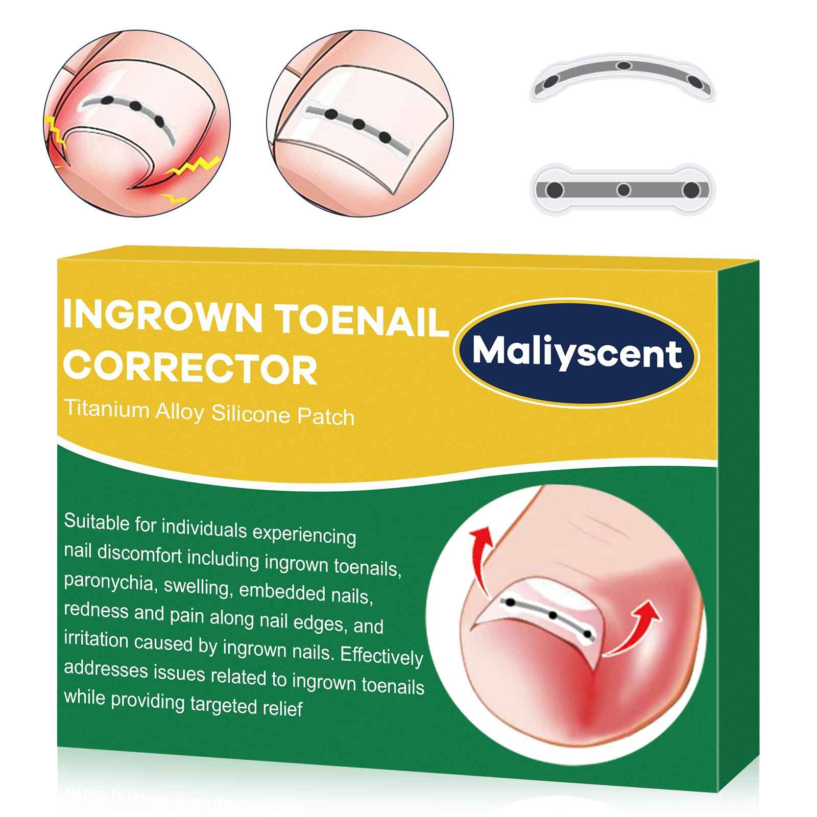 Titanium Alloy Ingrown Toenail Corrector New Version Ingrown Toenail Removal Tool Kit, Designed for Curved Nail Repair Big Toe Ingrown Toenail