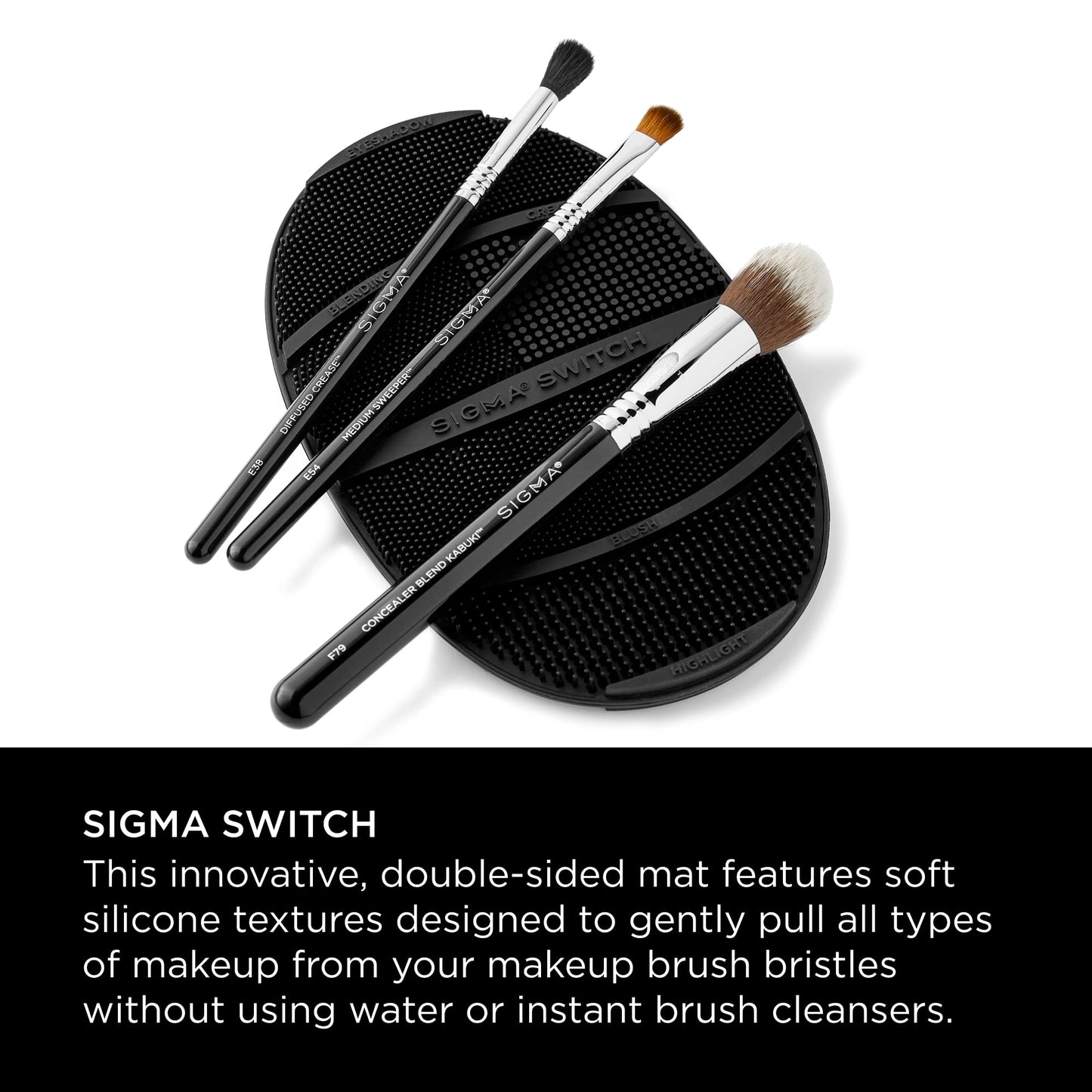 Sigma Switch by Sigma Beauty – Silicone Makeup Brush Cleaner for Switching Shades and Pigments, Switch Cleaning Mat for Superior Makeup Brush Cleaning Mid-Application (Full Size)