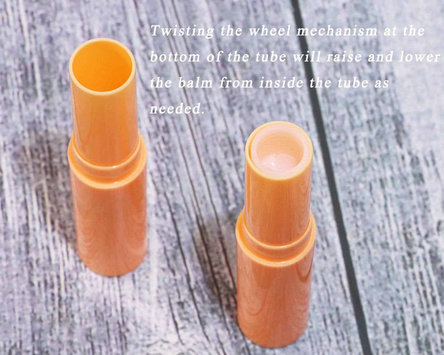 Mini Skater 0.14oz Empty Flavored Lip Balm Container Tubes Plastic Homemade Moisturizing Lip Stick with Caps Bulk Fit for Women Adult DIY Making Supplies, 25 Count (Orange)