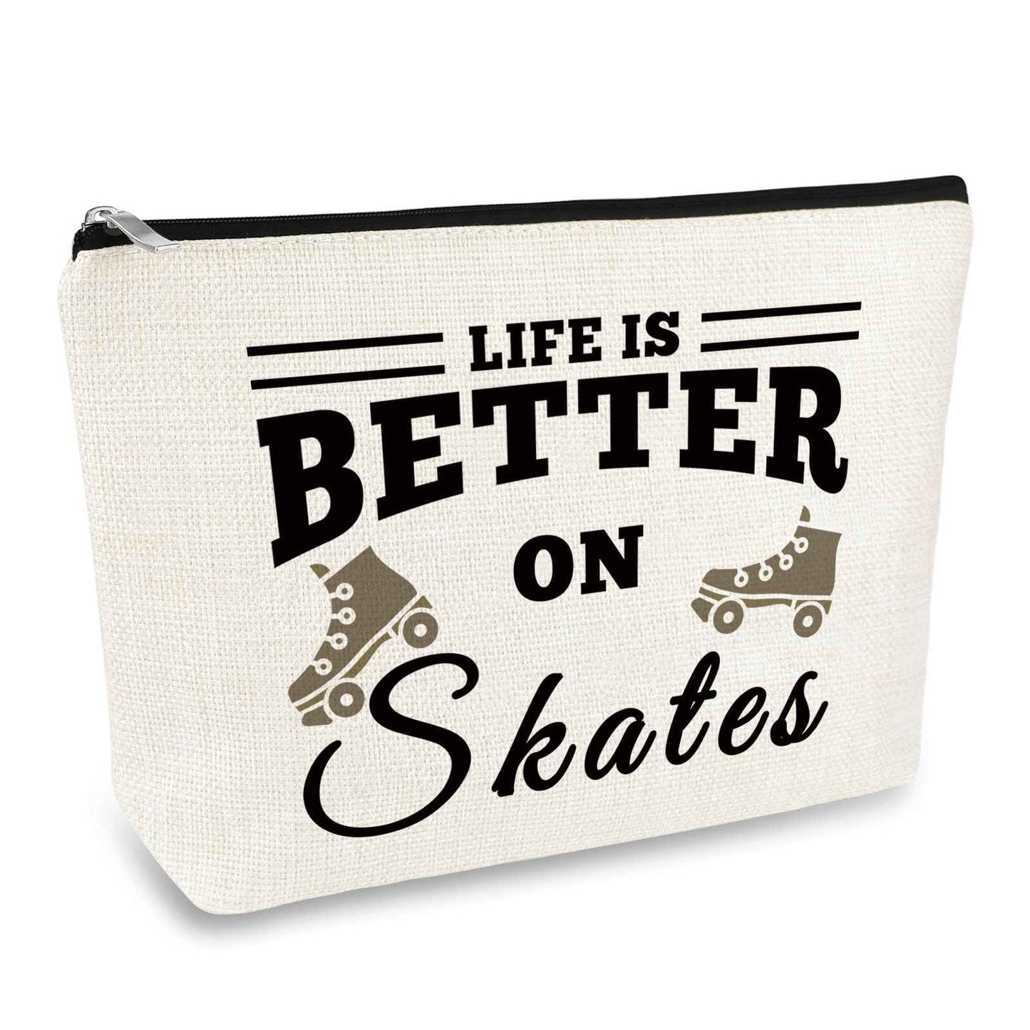 Roller Skater Gift Skates Makeup Bag Roller Skating Lover Gift for Girls Women Cosmetic Bag Skate Lover Gift Skating Team Gift Best Friend Daughter Birthday Christmas Gift Figure Skating Gift