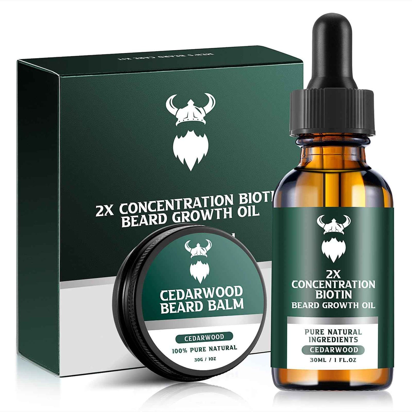 MistySprite Sandalwood Beard Growth Oil with 2X Concentration Biotin for Men and Cedarwood Beard Growth Oil with 2X Concentration Biotin for Men，Natural Ingredients & Thickens Facial Hair Growth