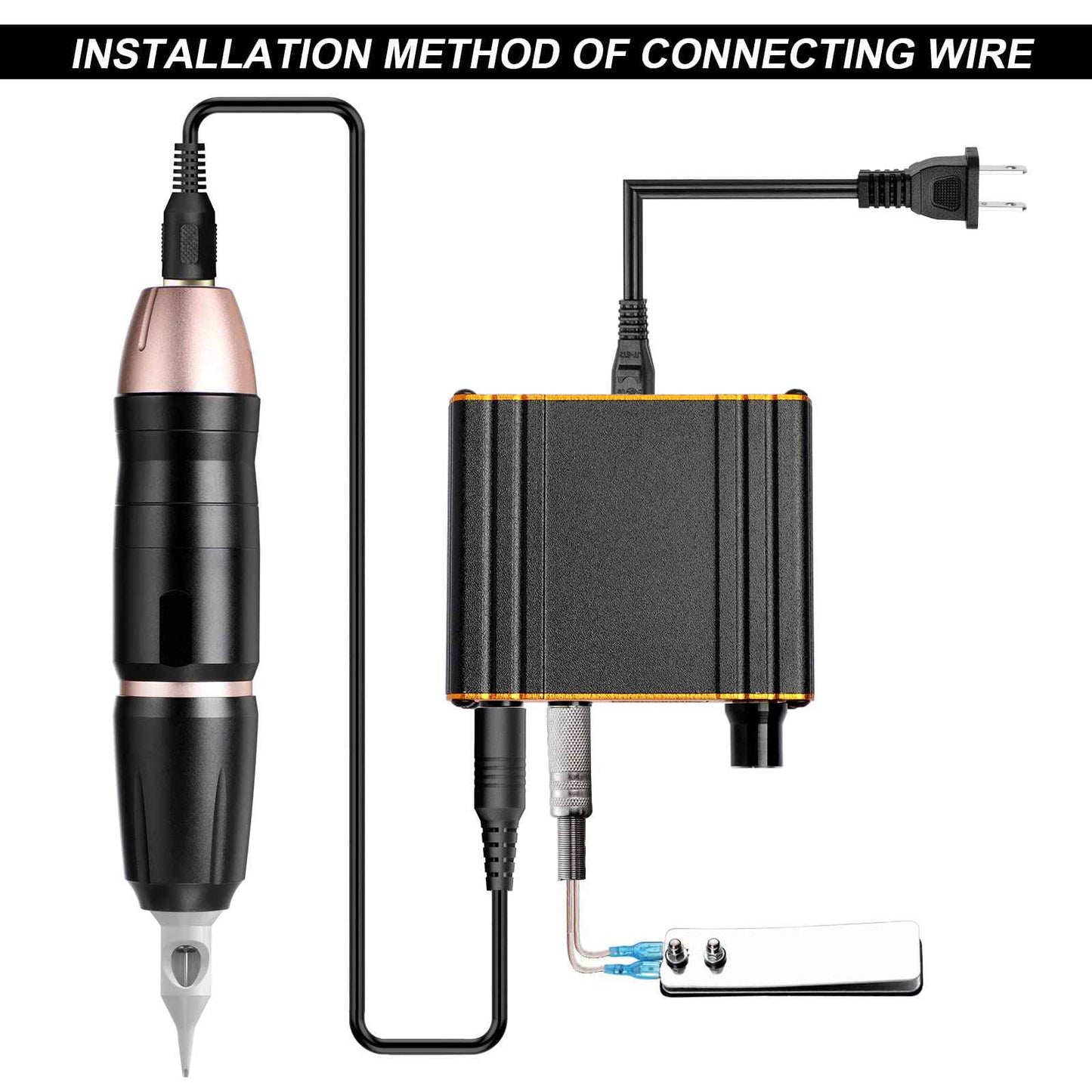 Tattoo Gun,Solong Anti-fatigue Mode Power Supply Professional Tattoo Kits with 5pcs Tattoo Table Covers Clean Pads Rotary Tattoo Machine Starter Kit with 20pcs Tattoo Cartridge Needles