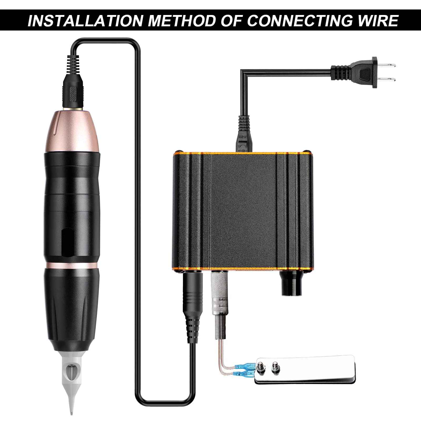 Tattoo Gun,Solong Anti-fatigue Mode Power Supply Professional Tattoo Kits with 5pcs Tattoo Table Covers Clean Pads Rotary Tattoo Machine Starter Kit with 20pcs Tattoo Cartridge Needles