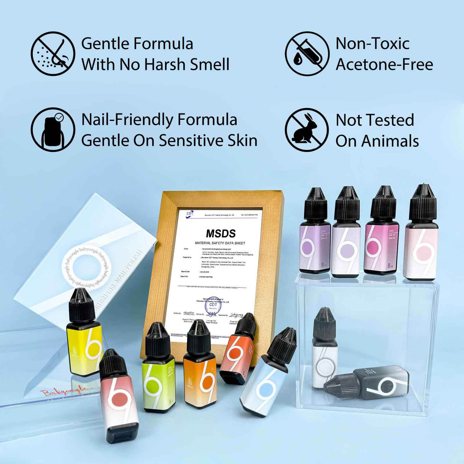 babyongle Airbrush Gel Nail Polish, 12 Vibrant Colors, Dilution Free Airbrush Gel for Fine Mist Gradient & French Nails, Acetone Free Salon-Quality Gel Nail Polish For Nail Art Design at Home,15ml