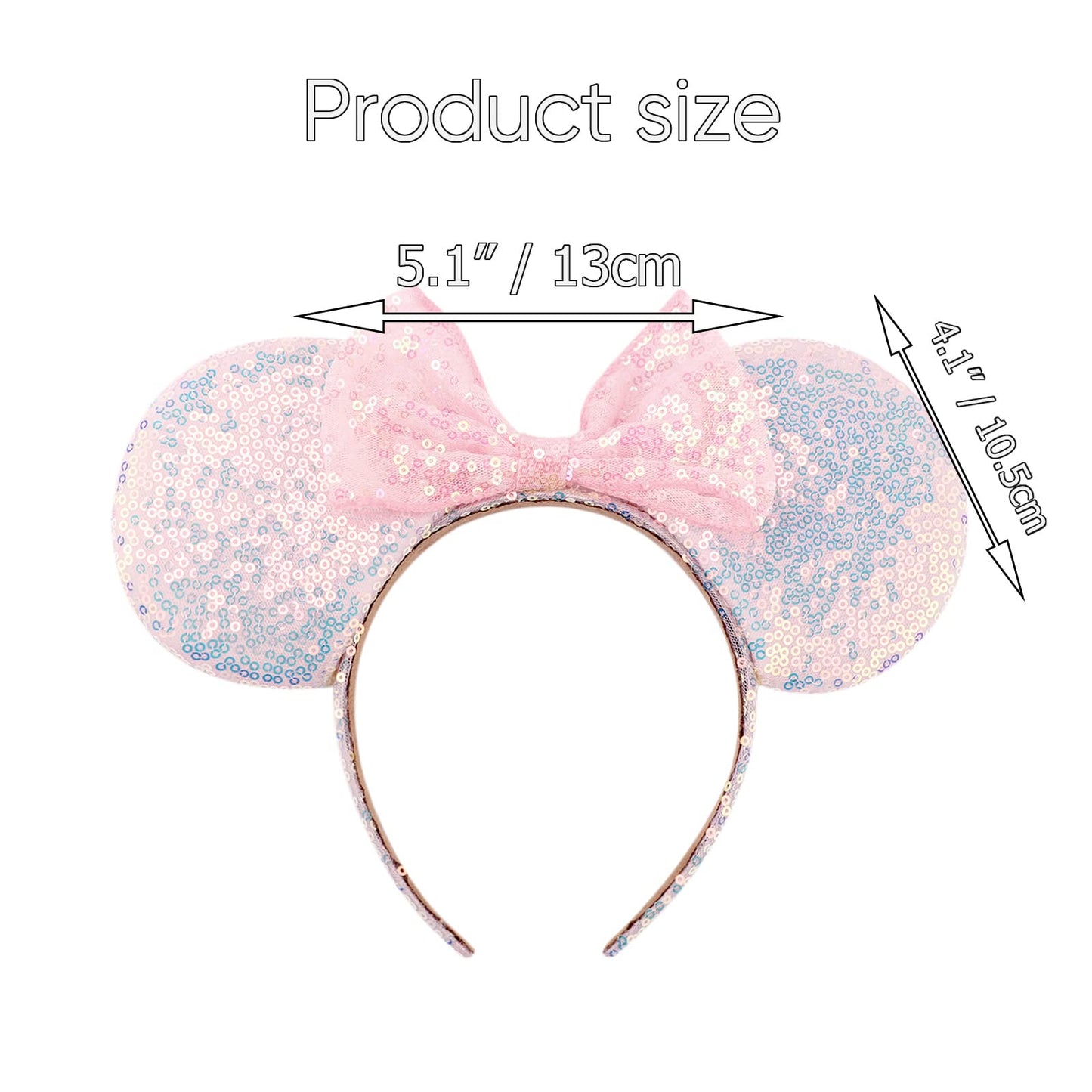 AQOKKA 1 Pcs Mouse Ears Headbands with Bow for Birthday Party, Hair Hoop Party Decoration Cosplay Costume Hair Accessories for Women & Girls