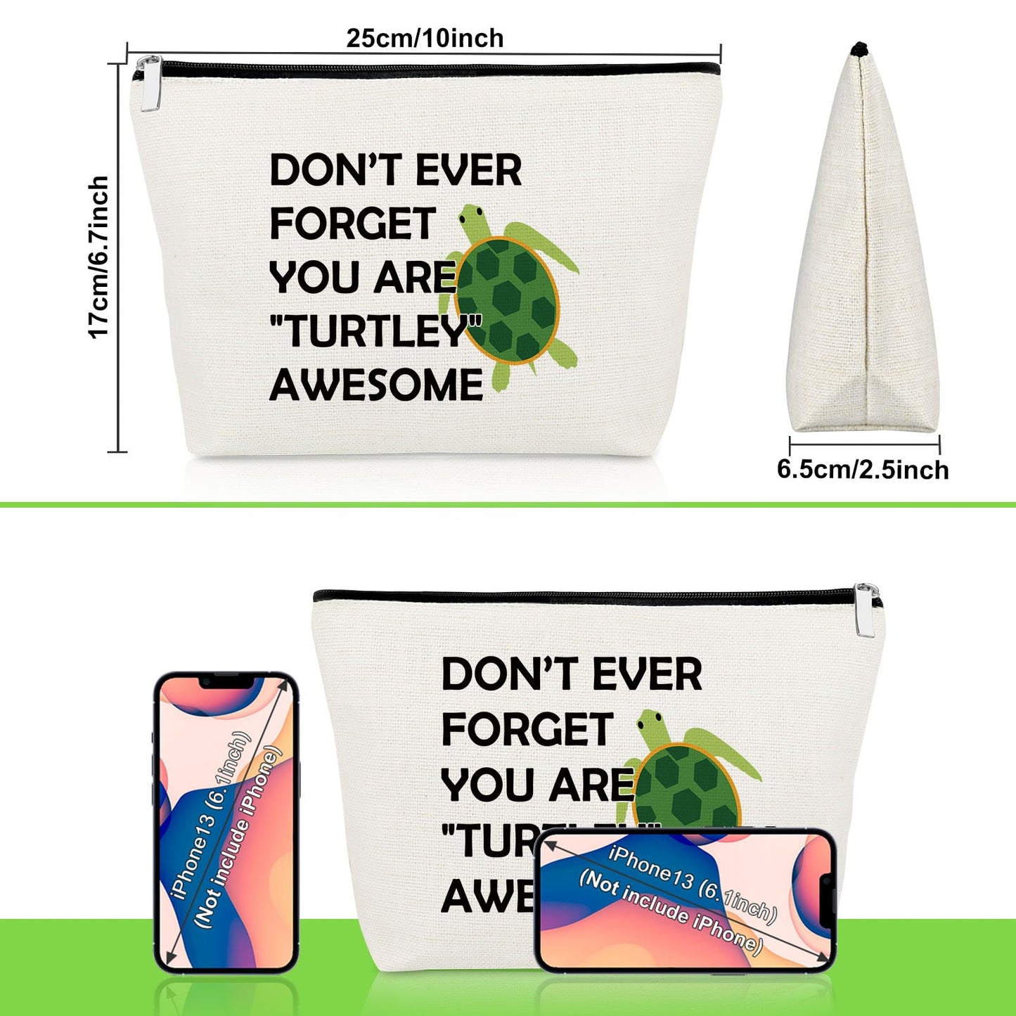 Turtle Makeup Bag Turtle Gifts Sea Turtle Gifts Inspirational Gifts for Girls Turtle Lovers Gifts for Daughter Encouragement Gift Turtle Gift for Girlfriend Graduation Birthday Gift Cosmetic Pouch