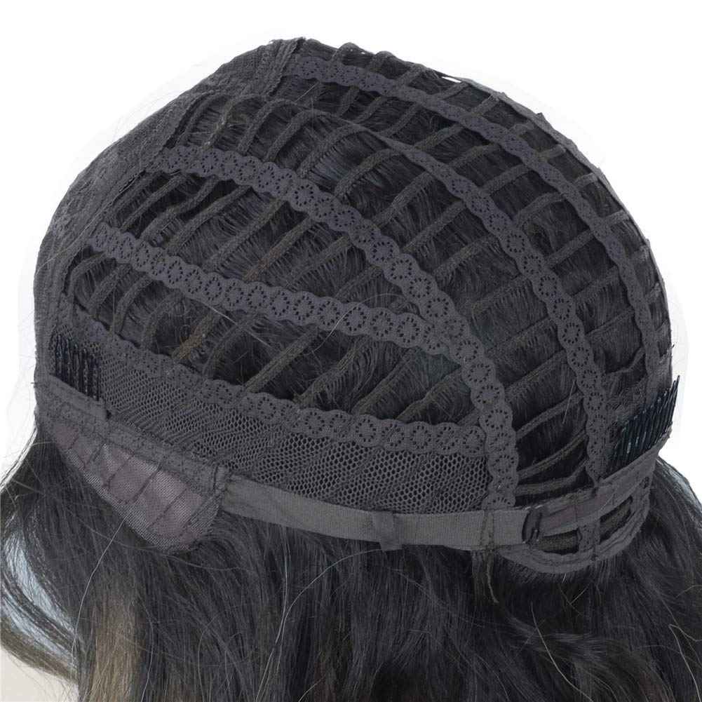 onemily Long Curly Wavy Synthetic Wigs for Women Girls Golden Brown with Dark Roots