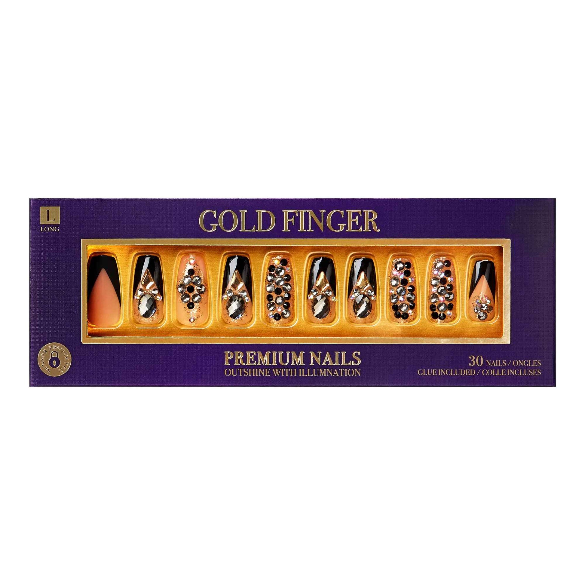 GoldFinger Premium False Nails Glue On Nails Press On Nails Glue Included (Breakme)
