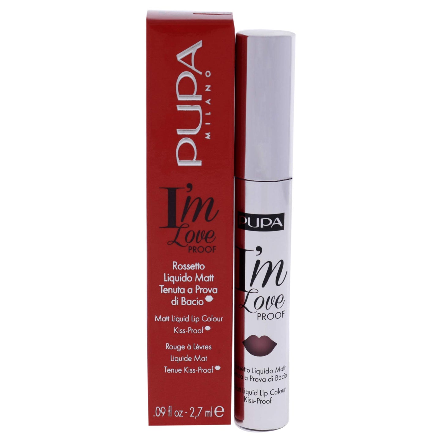 Pupa Milano I Am Love Proof Matt Liquid Lip Color - Gives Super-Intense Colour - Offers A Matte, Velvety Effect - Ultra-Comfortable Texture Adheres Perfectly To Lips - 001 Light Rose - 0.09 OZ