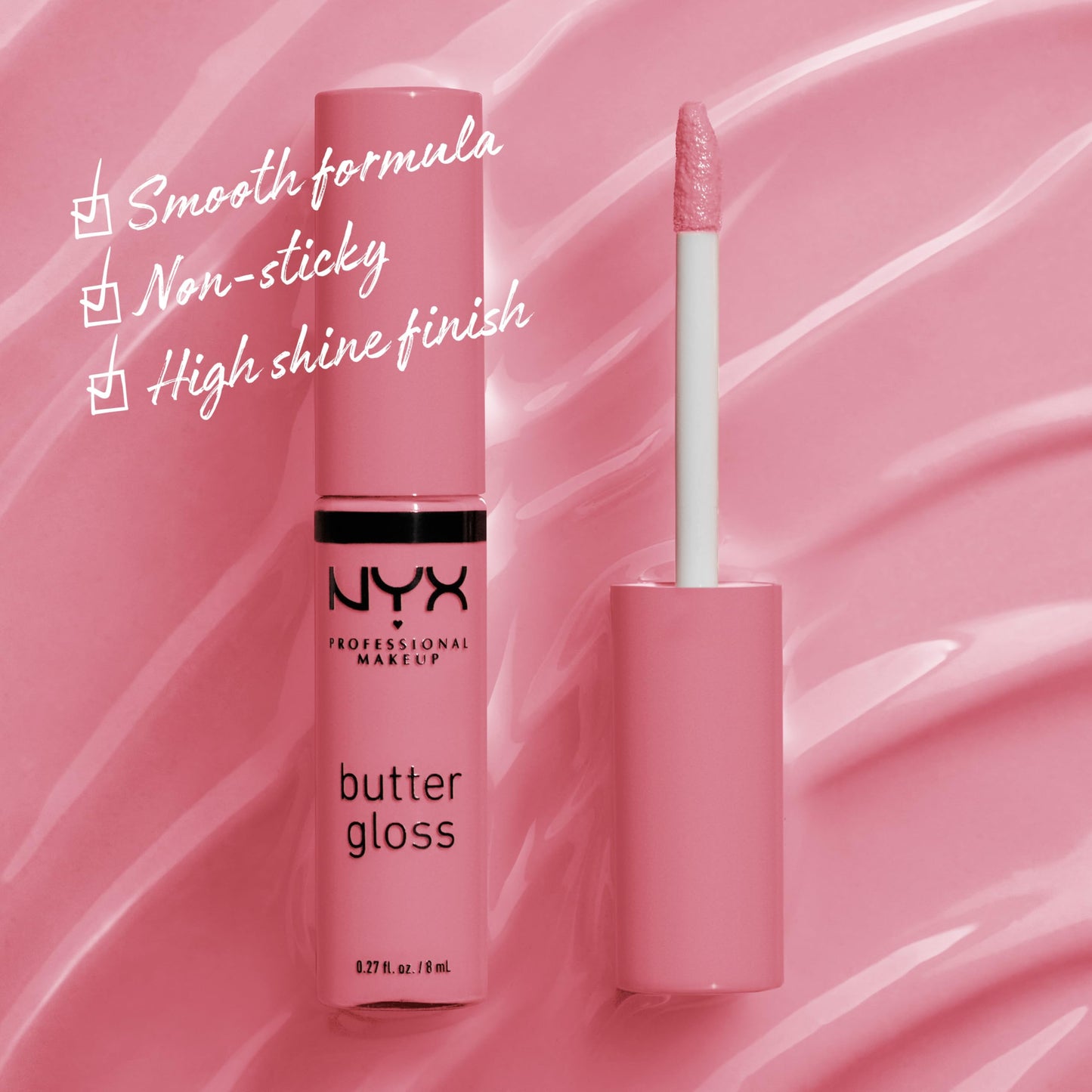 NYX PROFESSIONAL MAKEUP Butter Gloss, Non-Sticky Lip Gloss - Angel Food Cake (True Mauve)