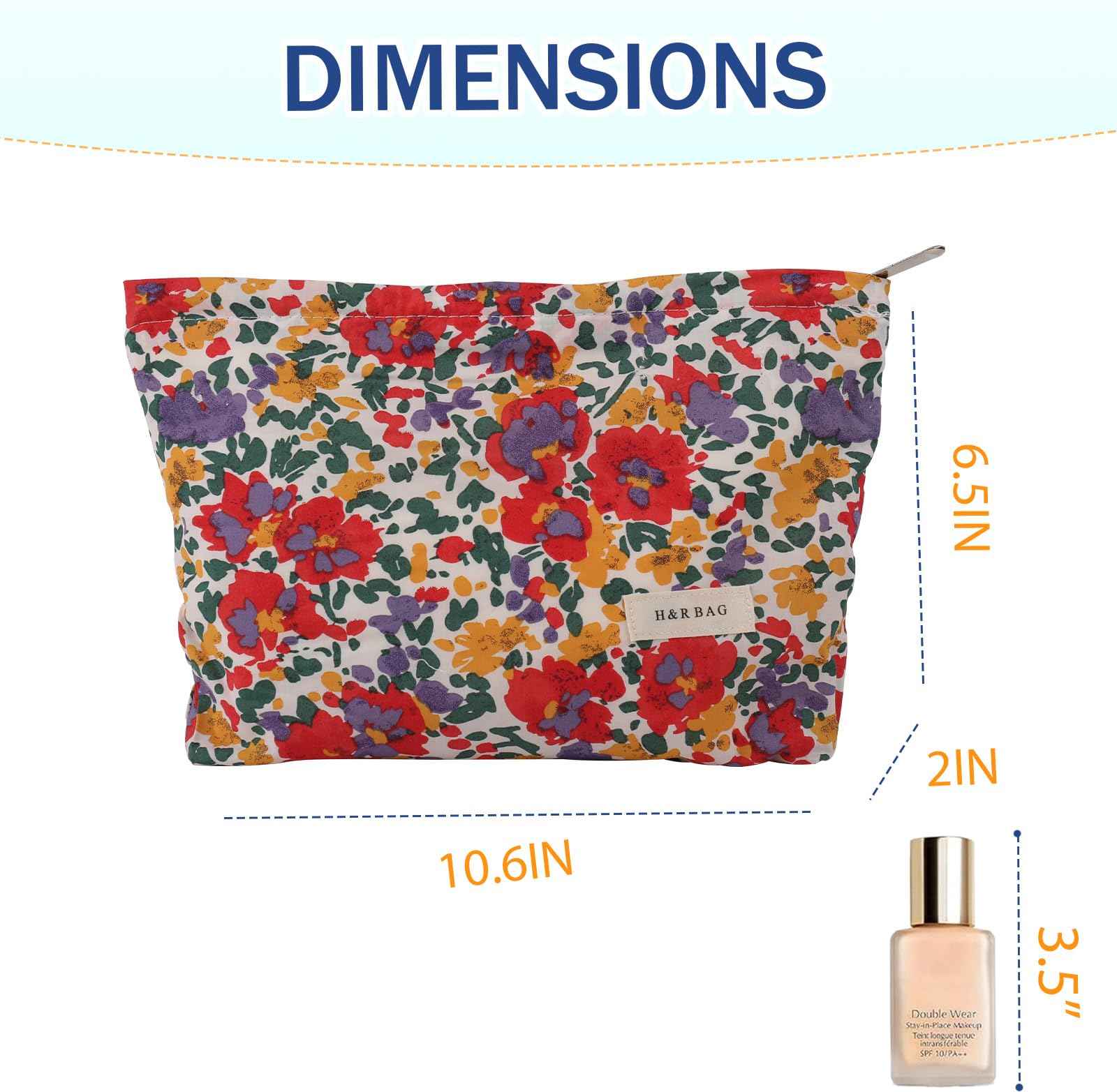 lllyan Travel Makeup Bag Zipper Pouch Fashionable Print Design, Spacious Cosmetic Bag Can Also Purse Organizer Pouches（Red print）