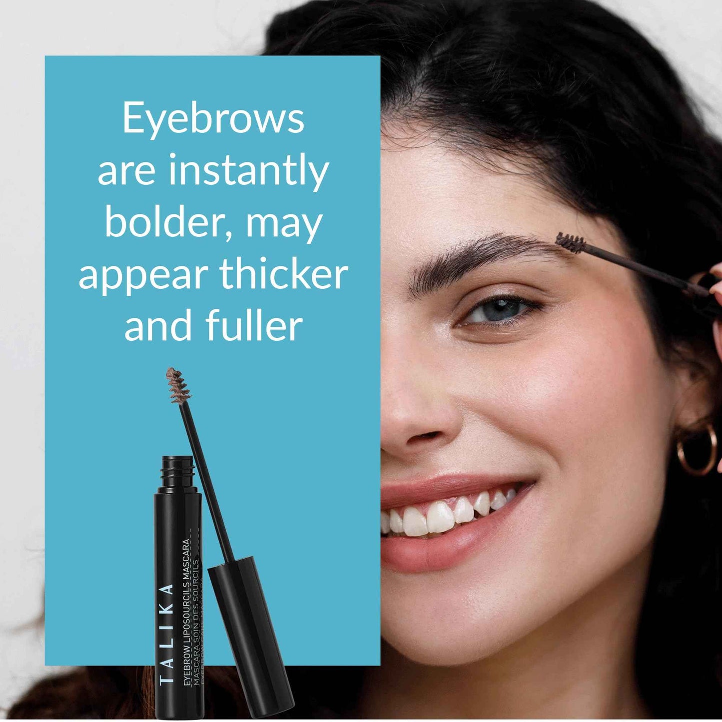 Talika Eyebrow Liposourcils Mascara - Eyebrow Enhancement Formula Brow Mascara - 2 in 1 Makeup & Eyelash Care Solution (Chestnut)