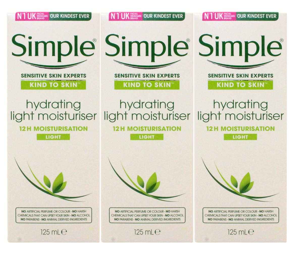 Simple Skin Hydrating Moisturizer, Facial Moisturizer for Sensitive Skin with 12 Hour Moisturization, 4.2 Ounce (Pack of 3)